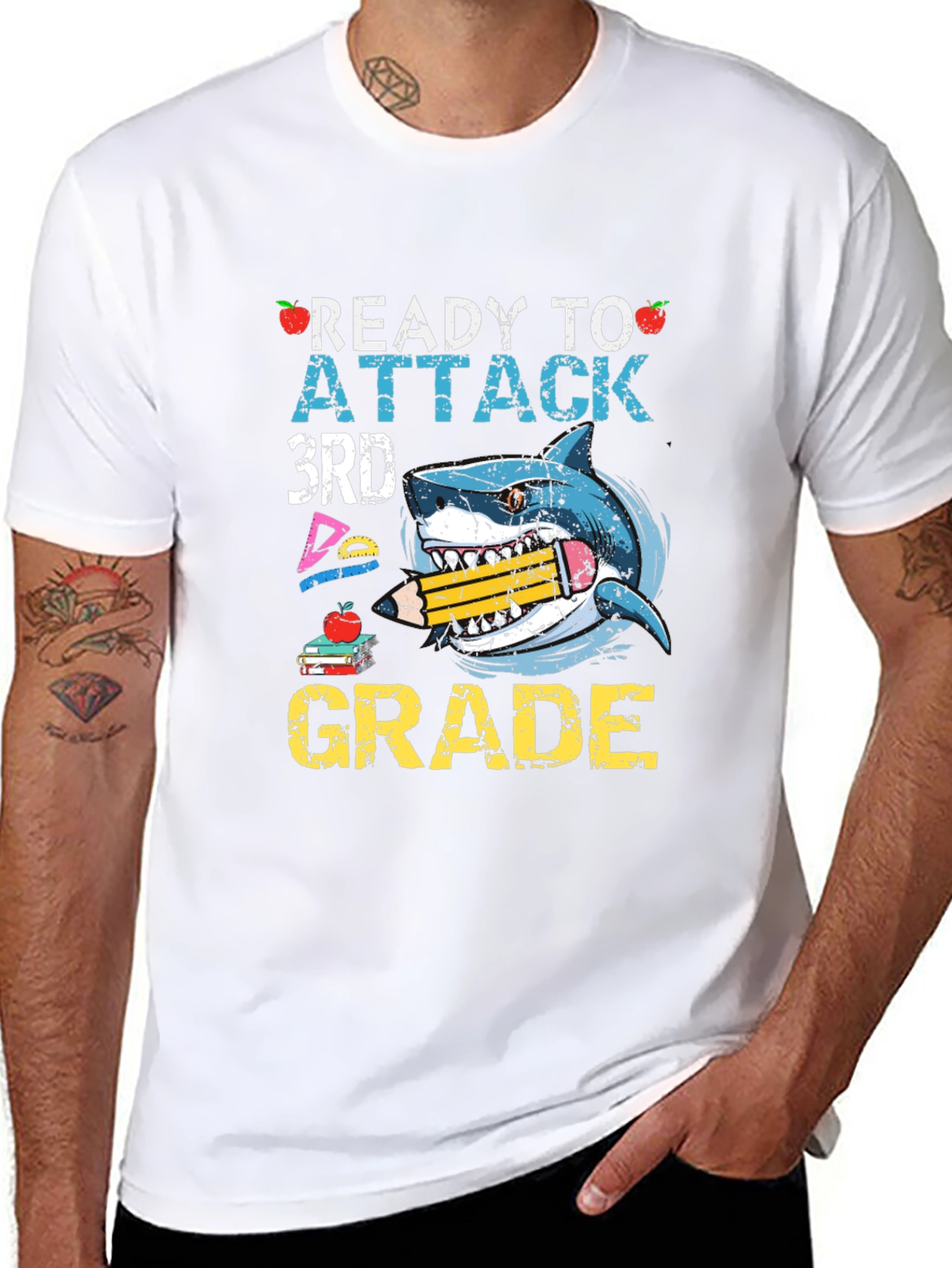 Ready to Attack 3rd Grade Shark T-Shirt