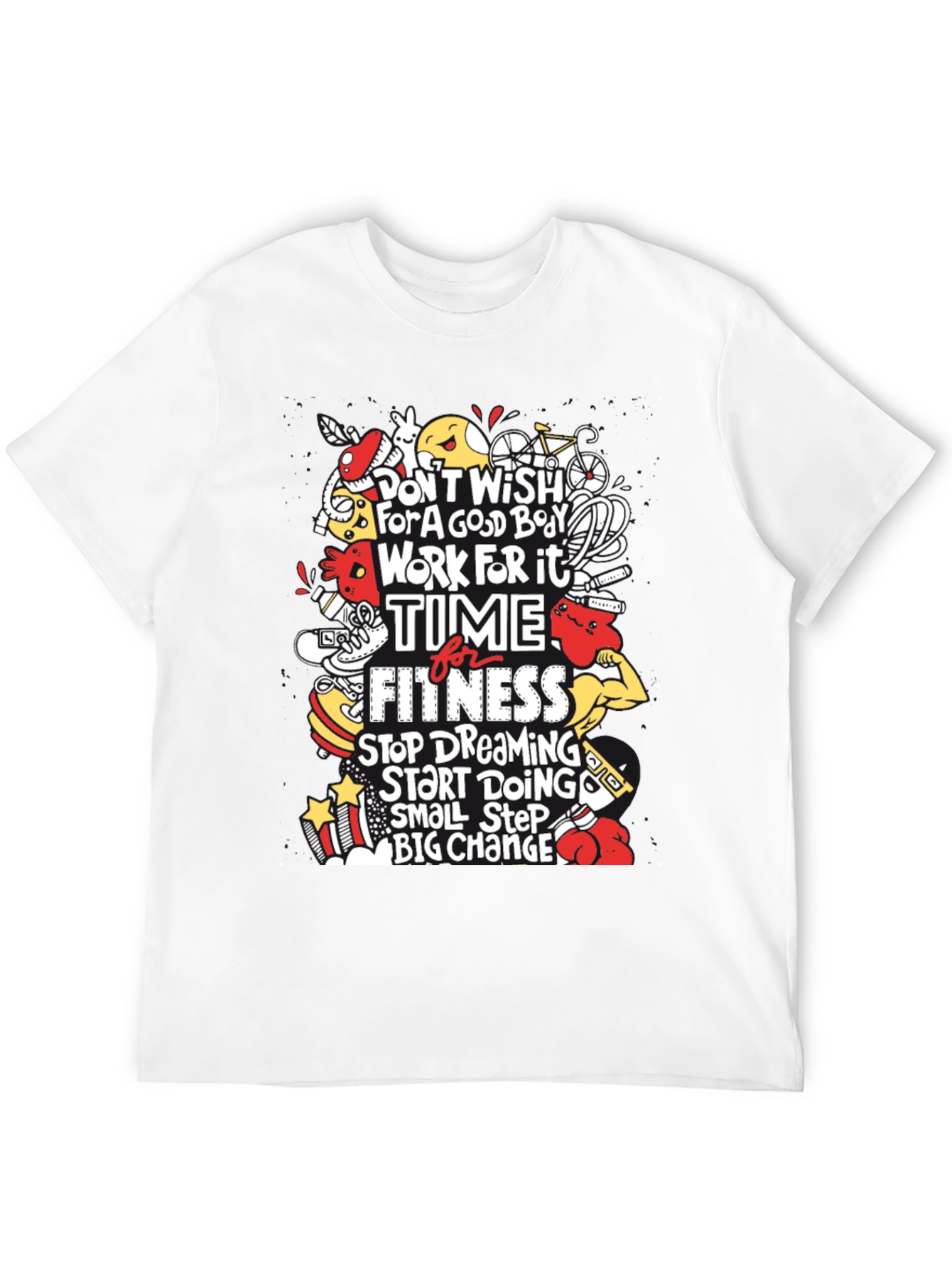 Motivational Fitness Graphic T-Shirt - Black