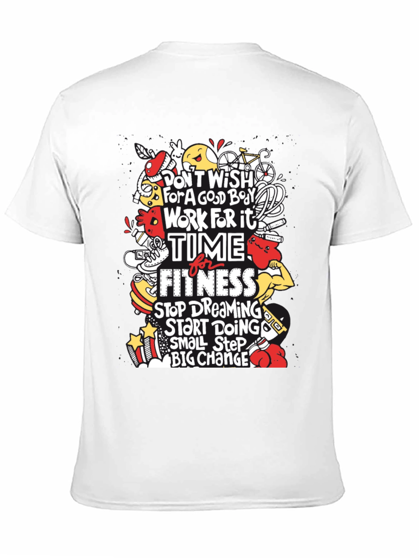 Motivational Fitness Graphic T-Shirt - Black