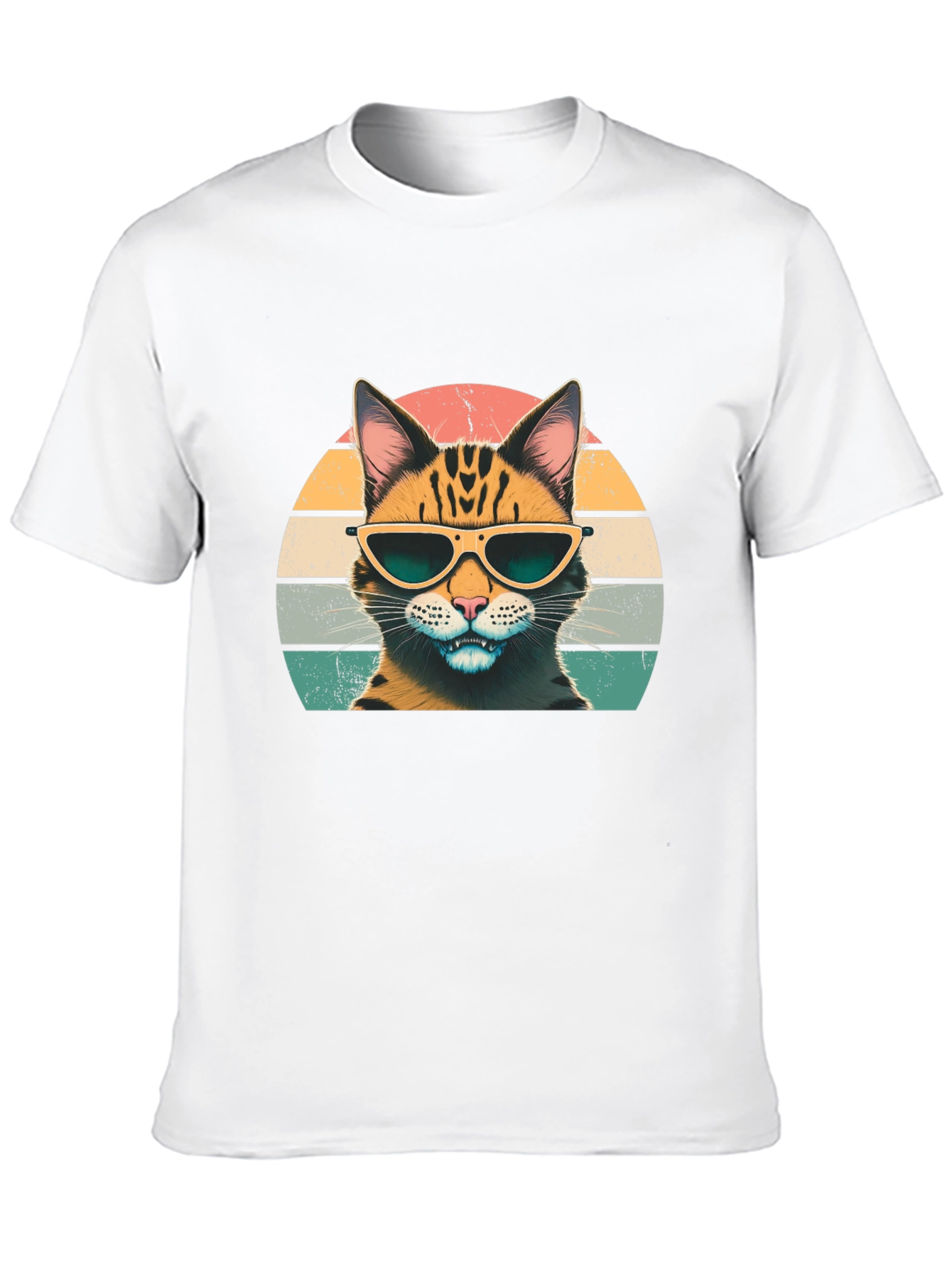 Cool Cat Graphic Tee - Retro Style