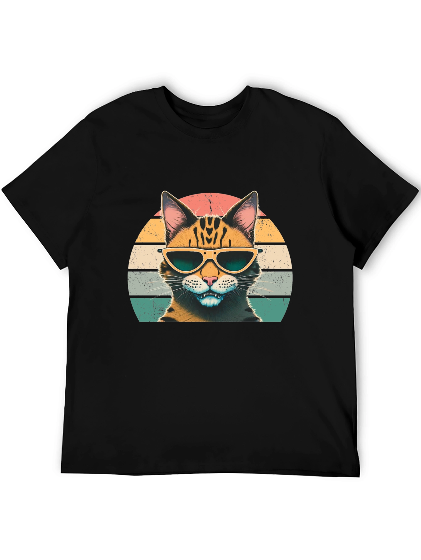 Cool Cat Graphic Tee - Retro Style