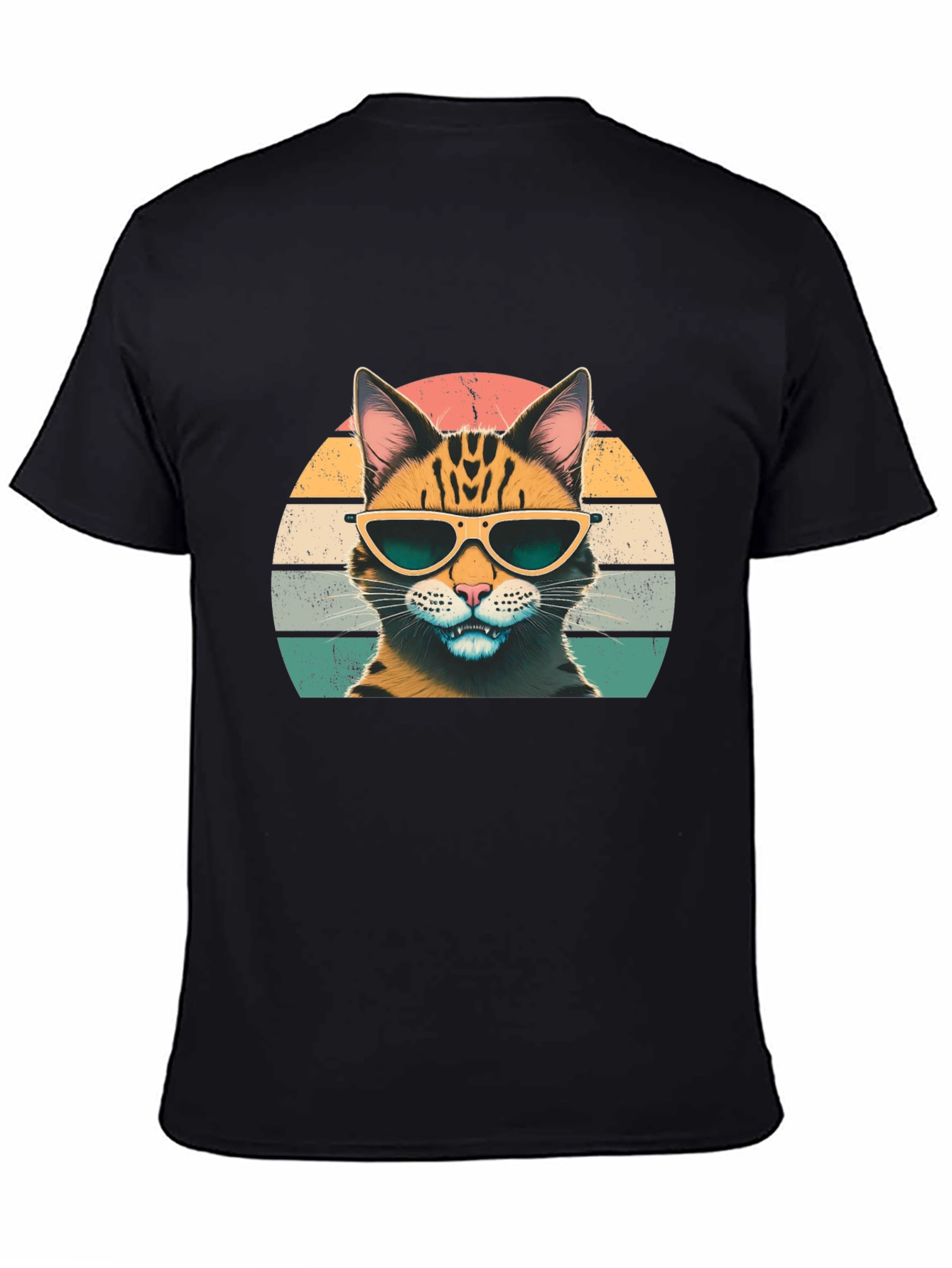 Cool Cat Graphic Tee - Retro Style