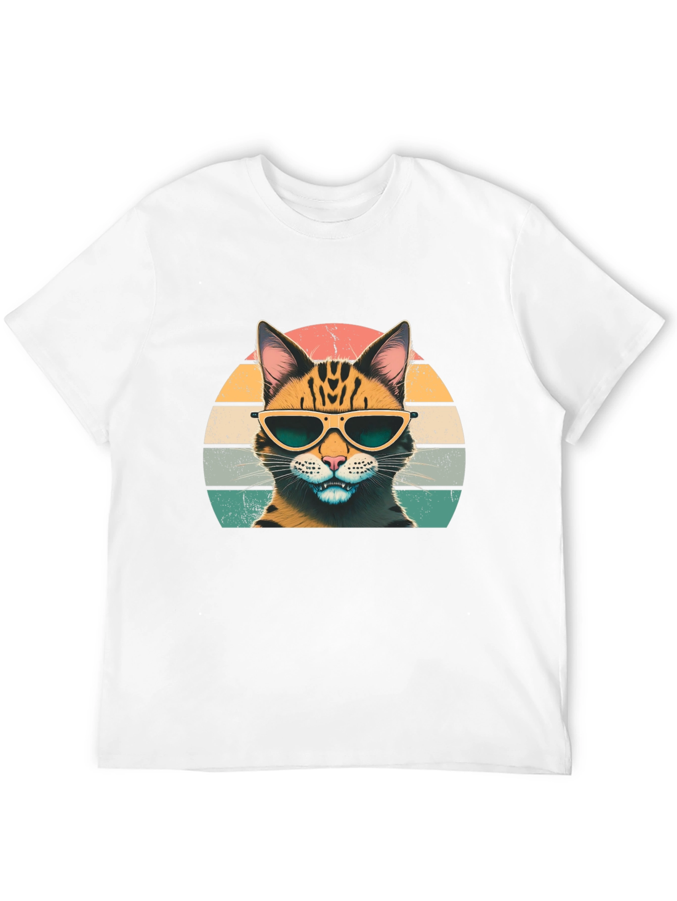 Cool Cat Graphic Tee - Retro Style