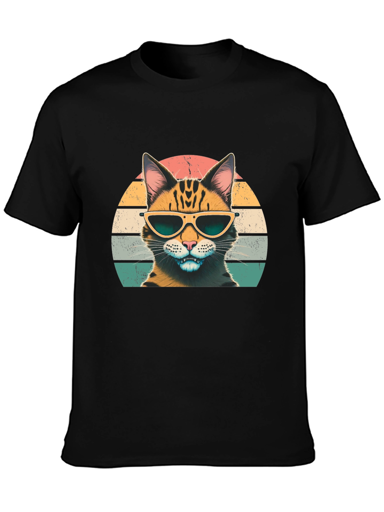 Cool Cat Graphic Tee - Retro Style