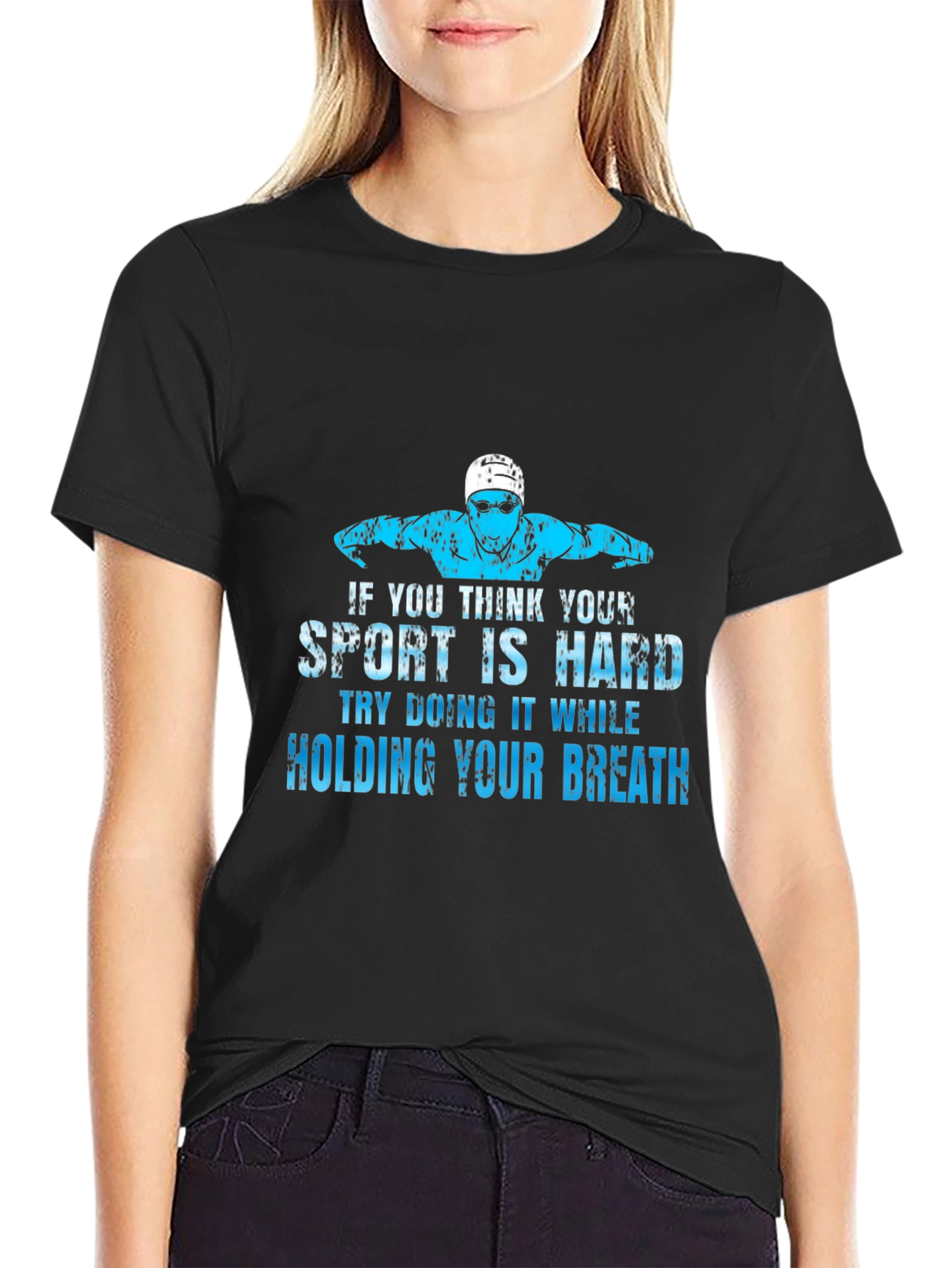Funny Swimming T-Shirt - Holding Your Breath Sport