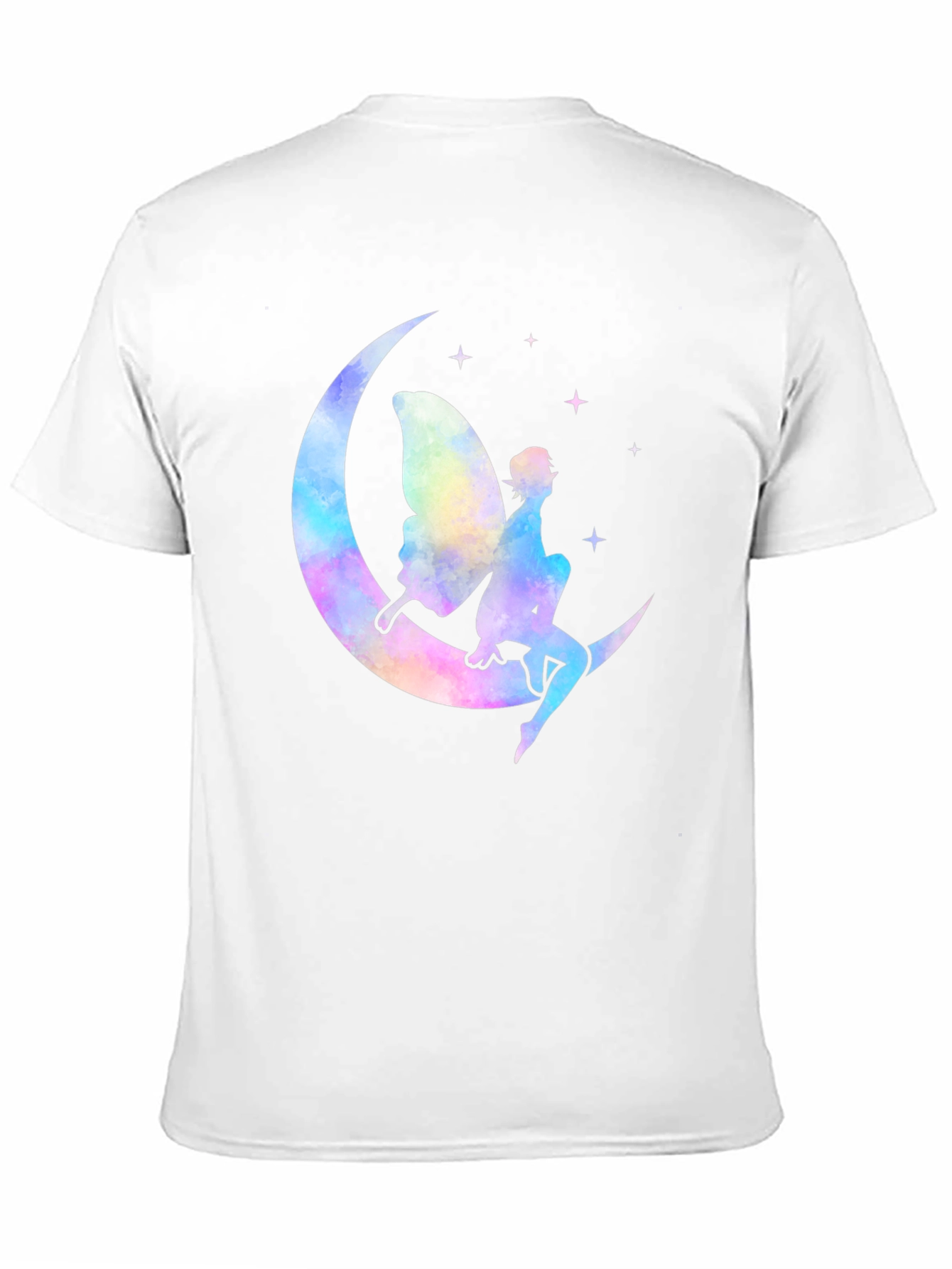 Whimsical Fairy Moon Graphic T-Shirt - Black