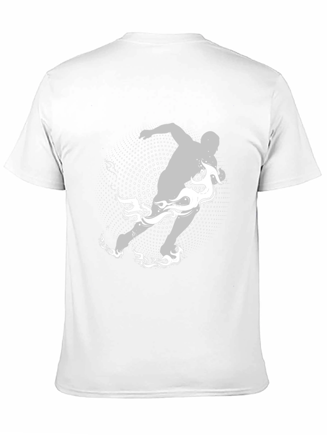 Mens Graphic Tee: Runner with Flame Design
