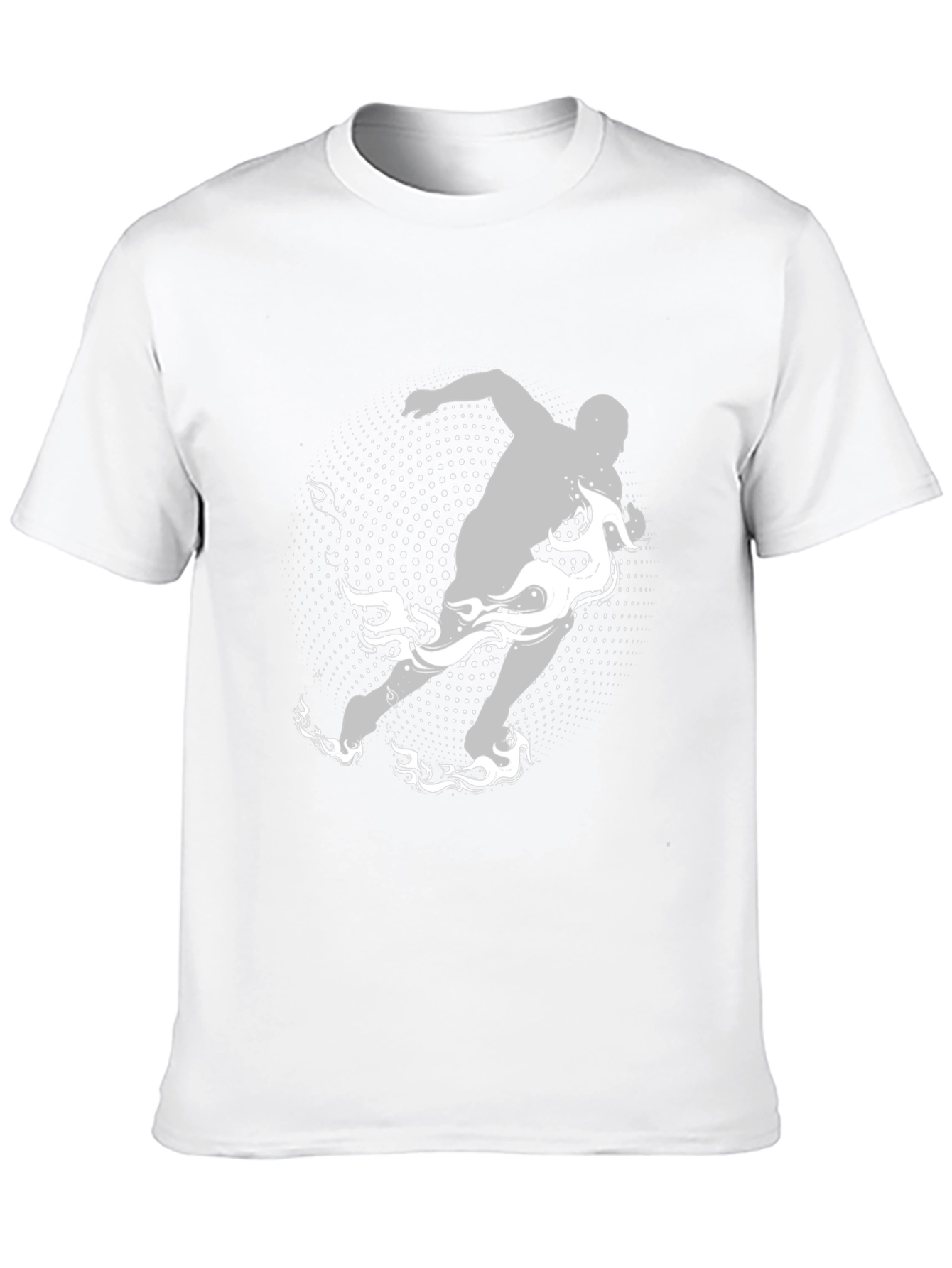 Mens Graphic Tee: Runner with Flame Design