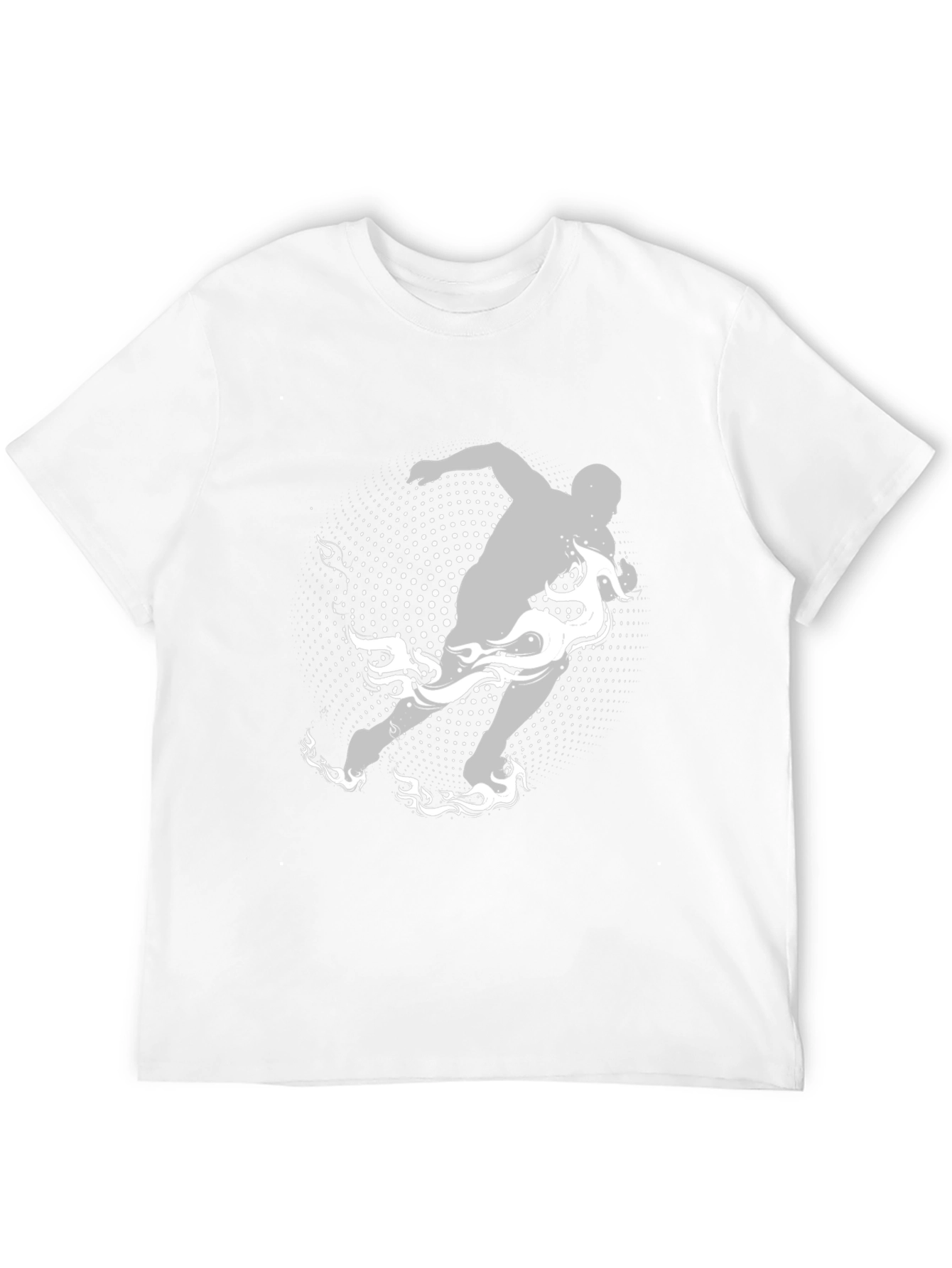 Mens Graphic Tee: Runner with Flame Design