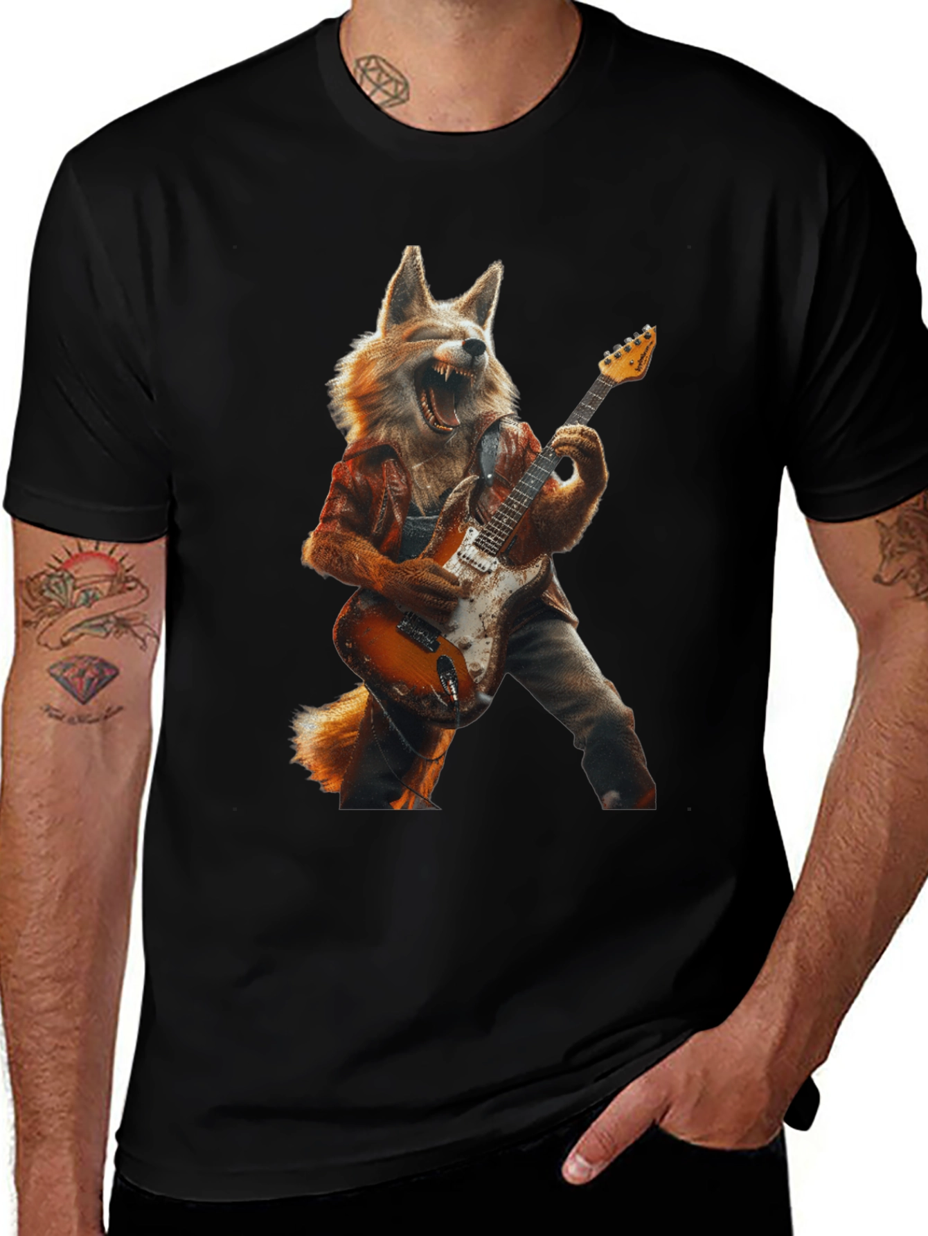 Fox Guitarist Graphic Tee - Rock On!