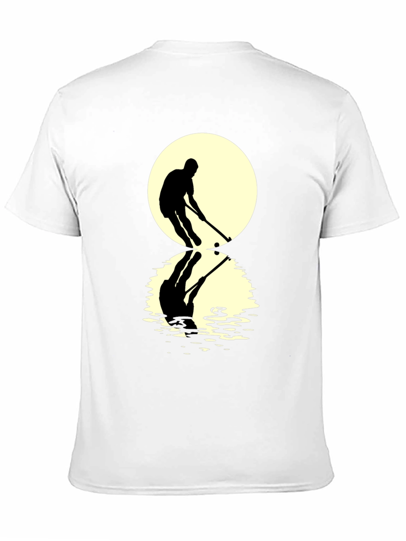 Hockey Player Reflection Graphic Tee - Black