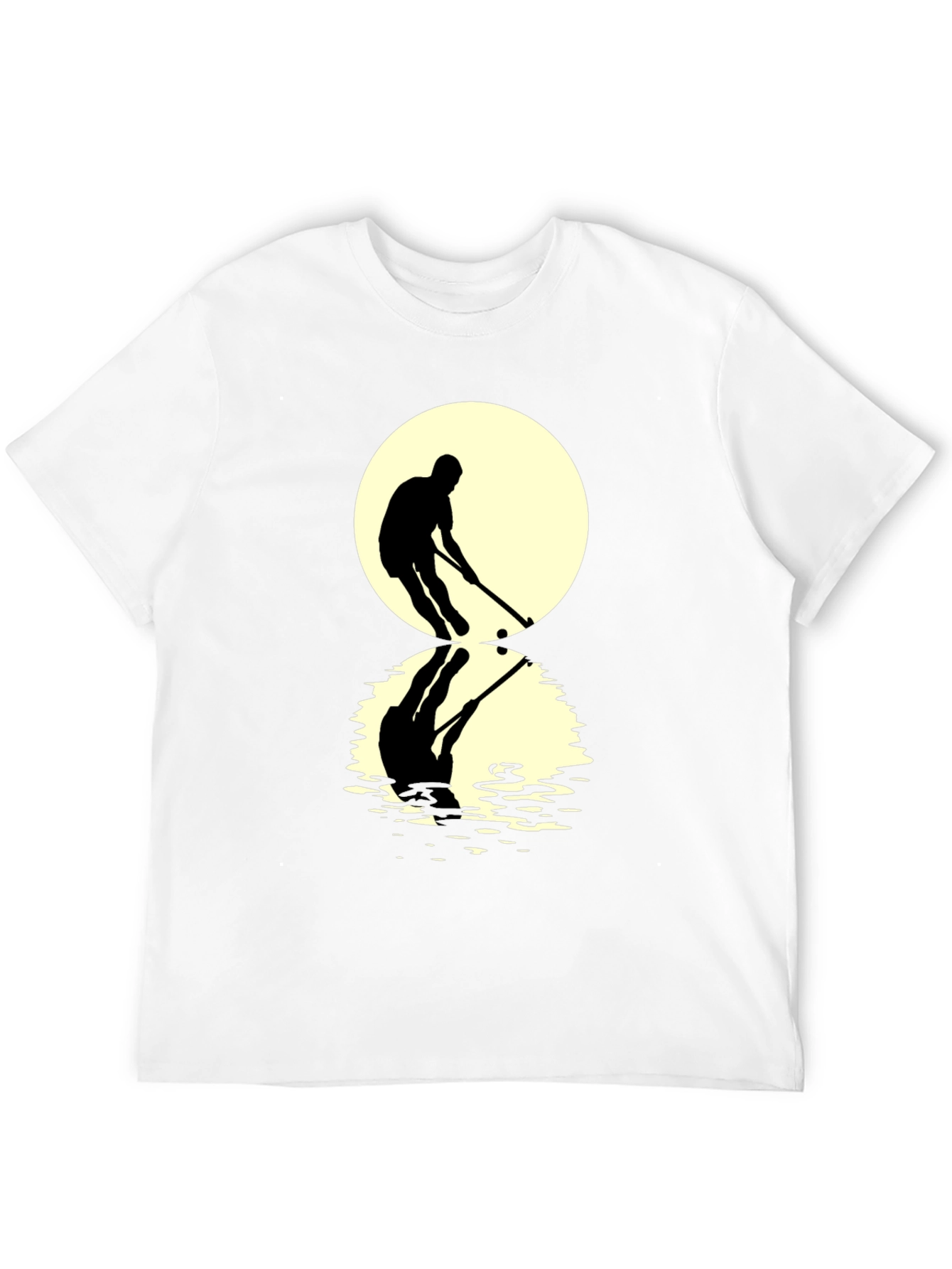 Hockey Player Reflection Graphic Tee - Black