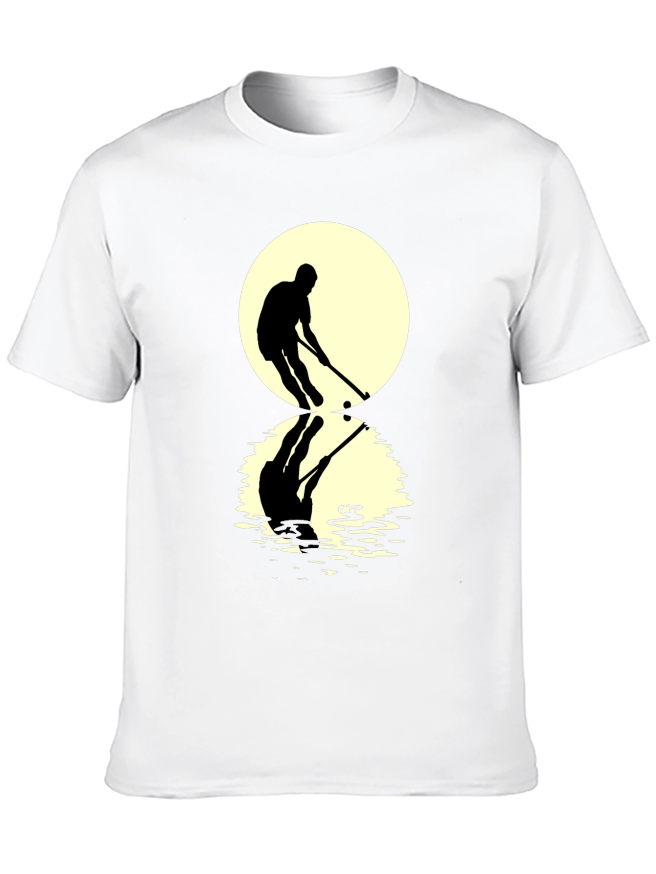 Hockey Player Reflection Graphic Tee - Black