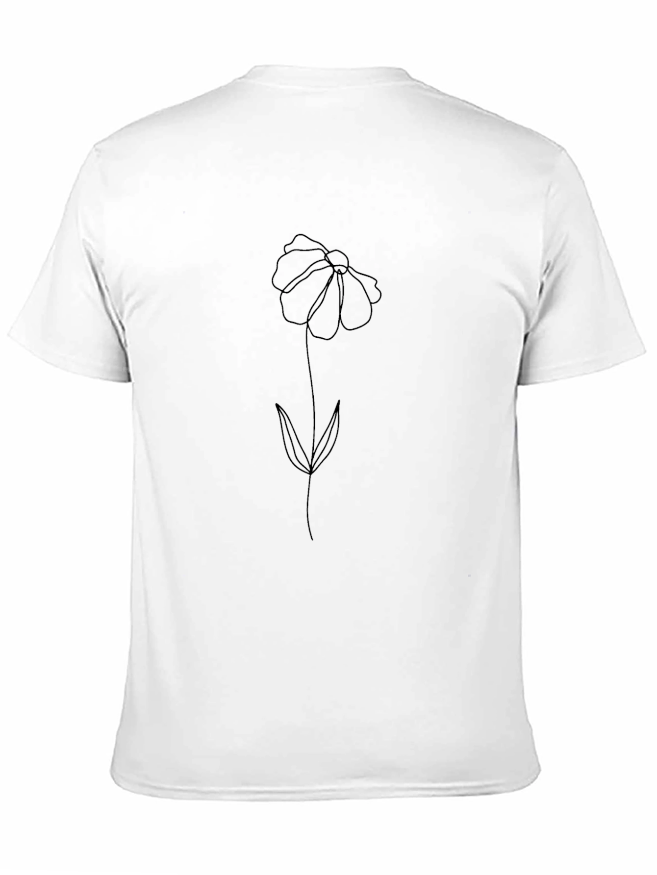 Minimalist Flower Graphic Black T-Shirt
