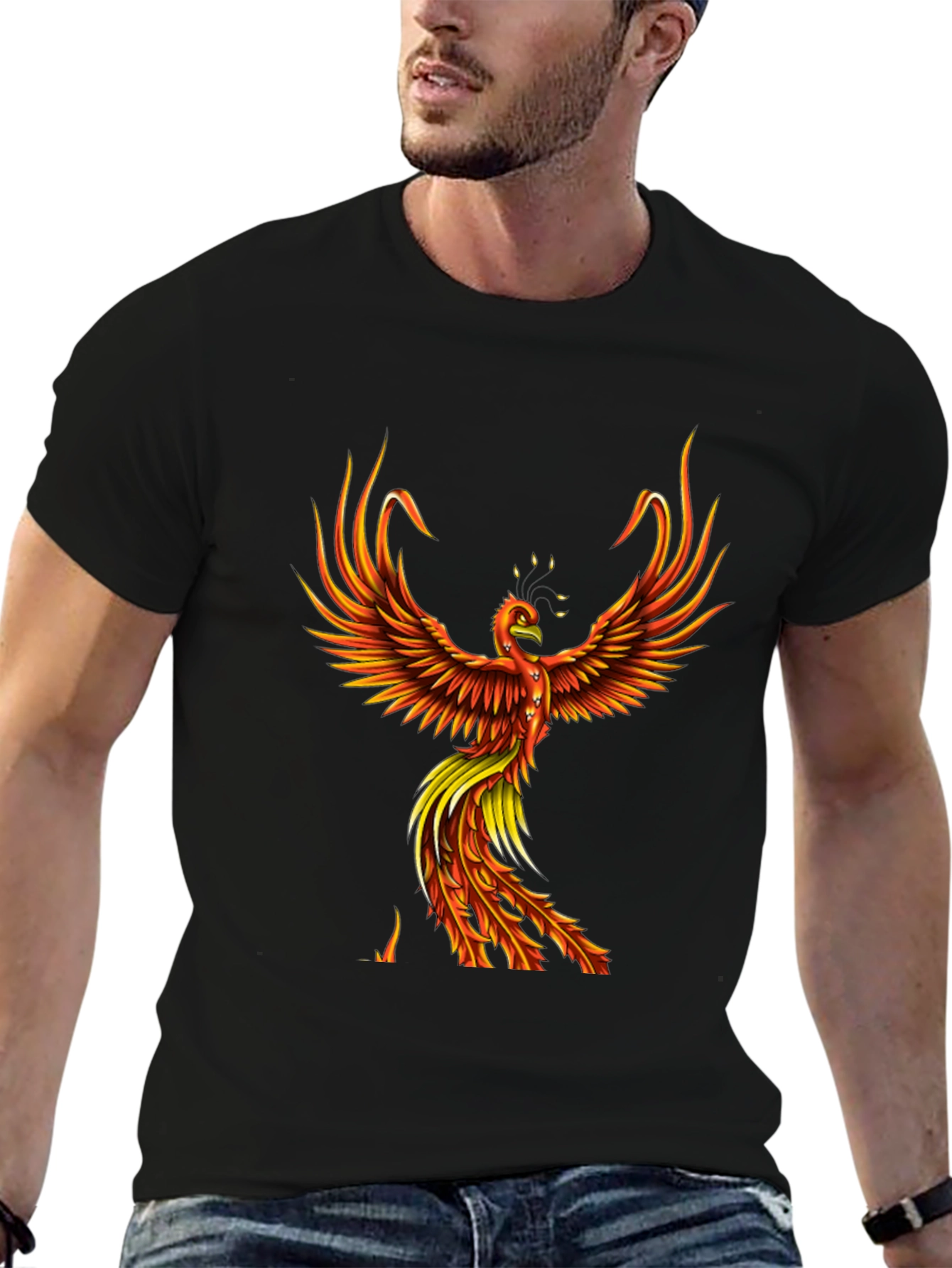 Phoenix Graphic T-Shirt - Fiery Bird Design
