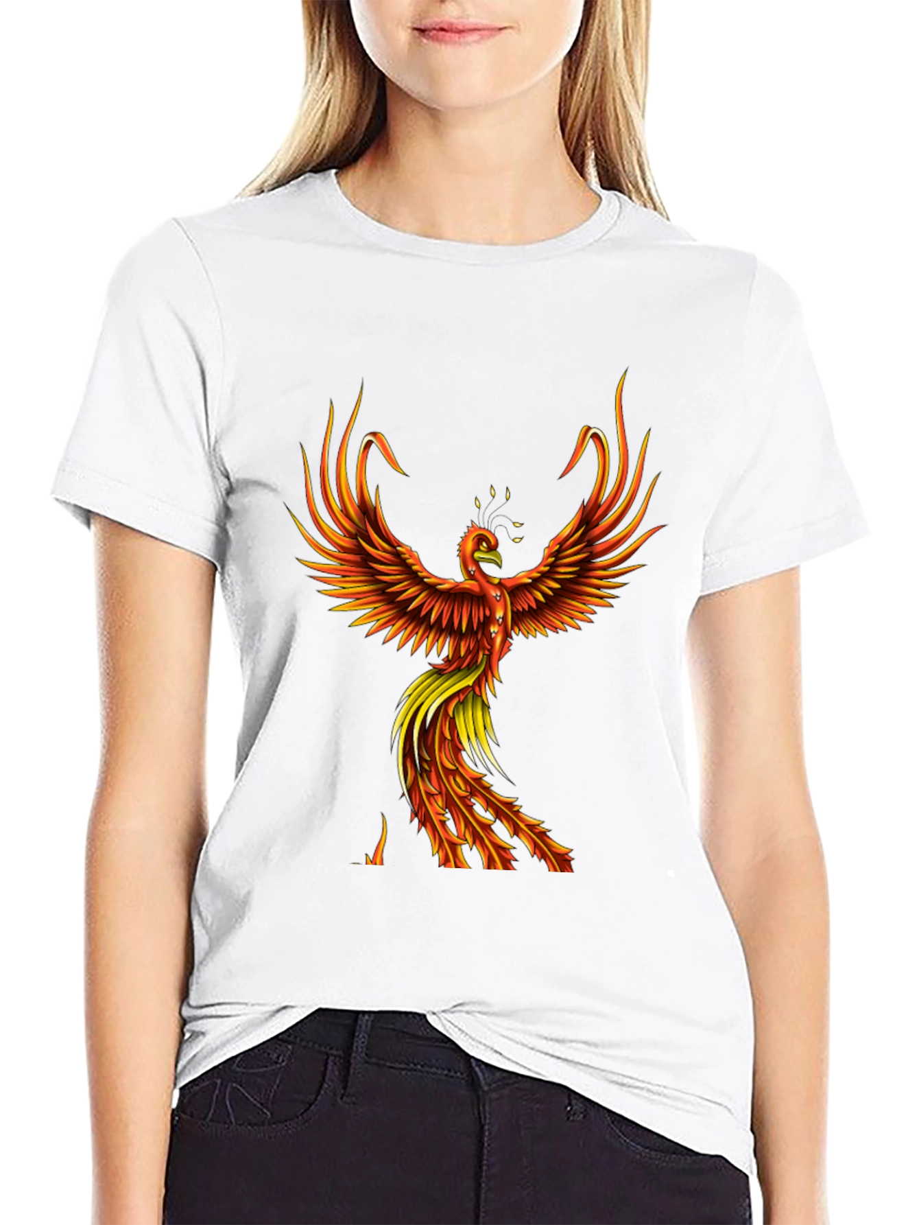 Phoenix Graphic T-Shirt - Fiery Bird Design