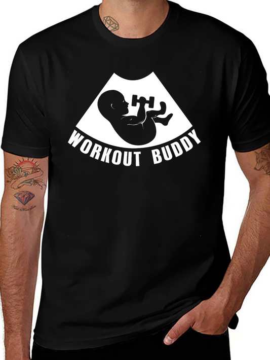 Workout Buddy Pregnancy T-Shirt Funny Expecting Mom Gift
