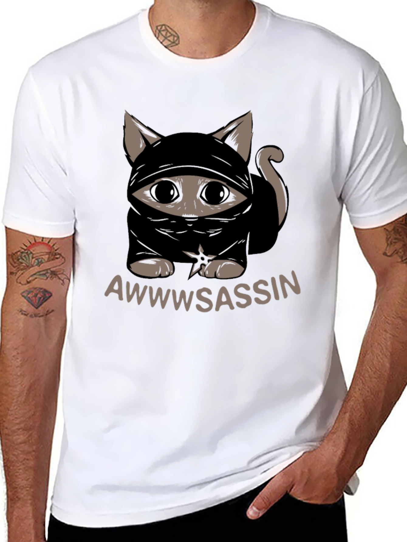 Awwwsassin Ninja Cat T-Shirt