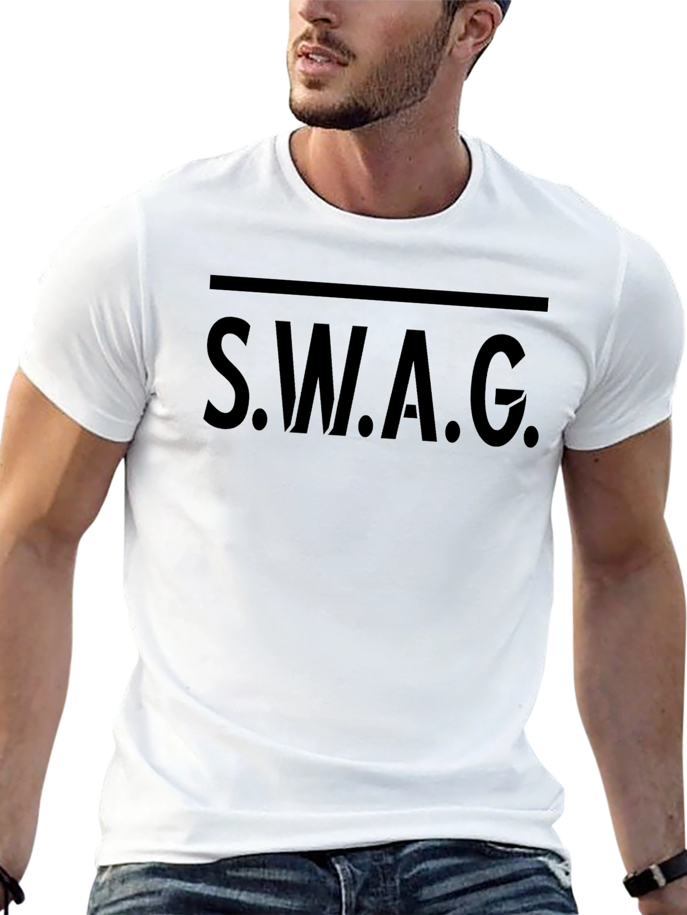 S.W.A.G. Graphic Print Crew Neck T-Shirt