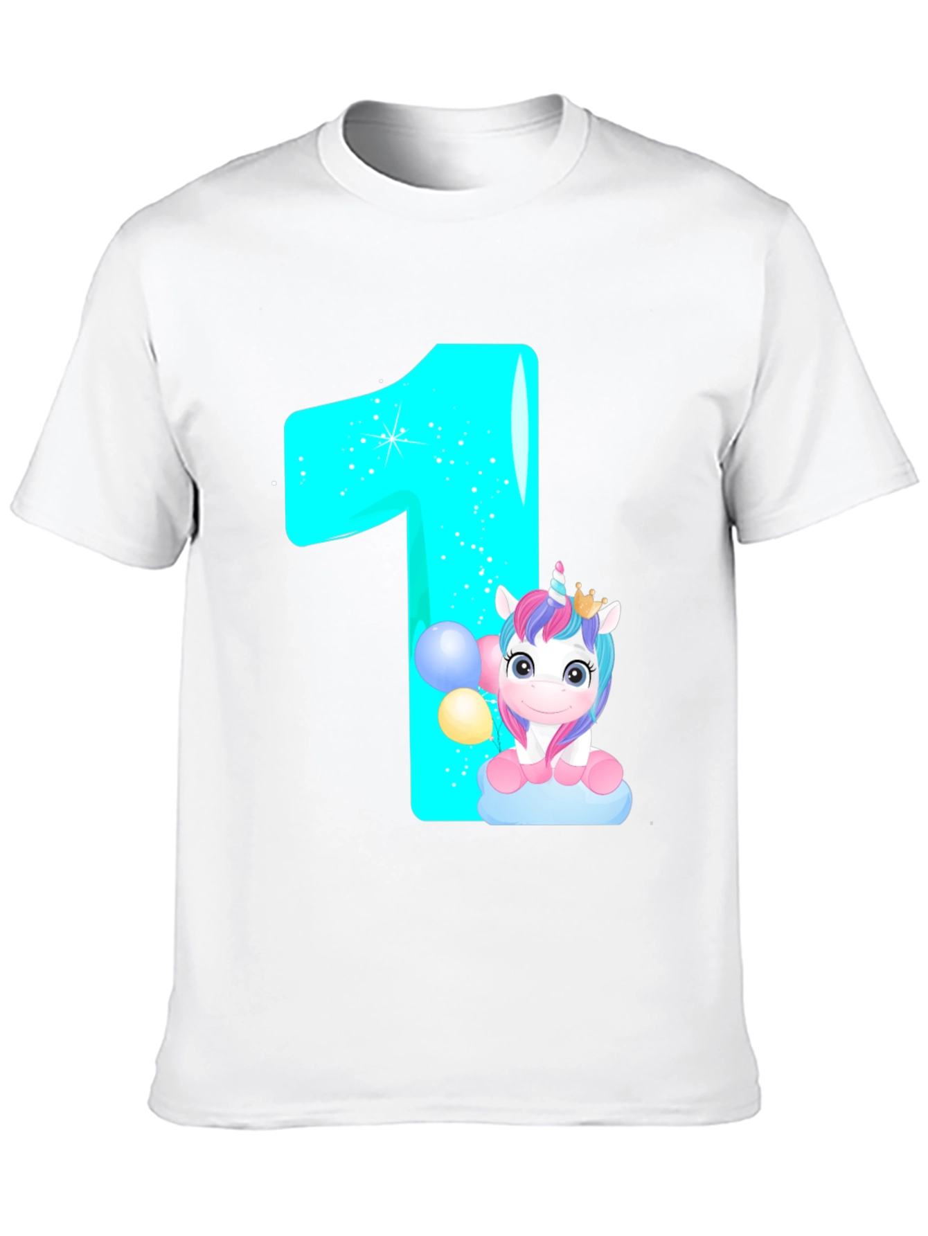 Unicorn 1st Birthday Black T-Shirt