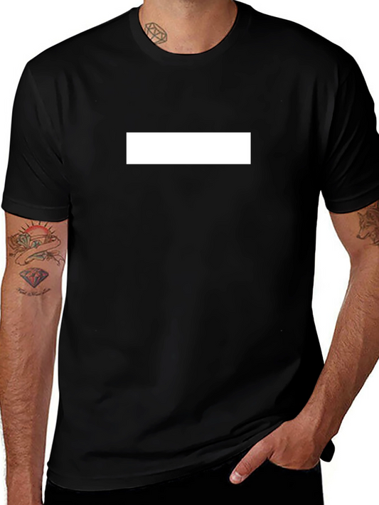 Black T-Shirt with White Rectangle