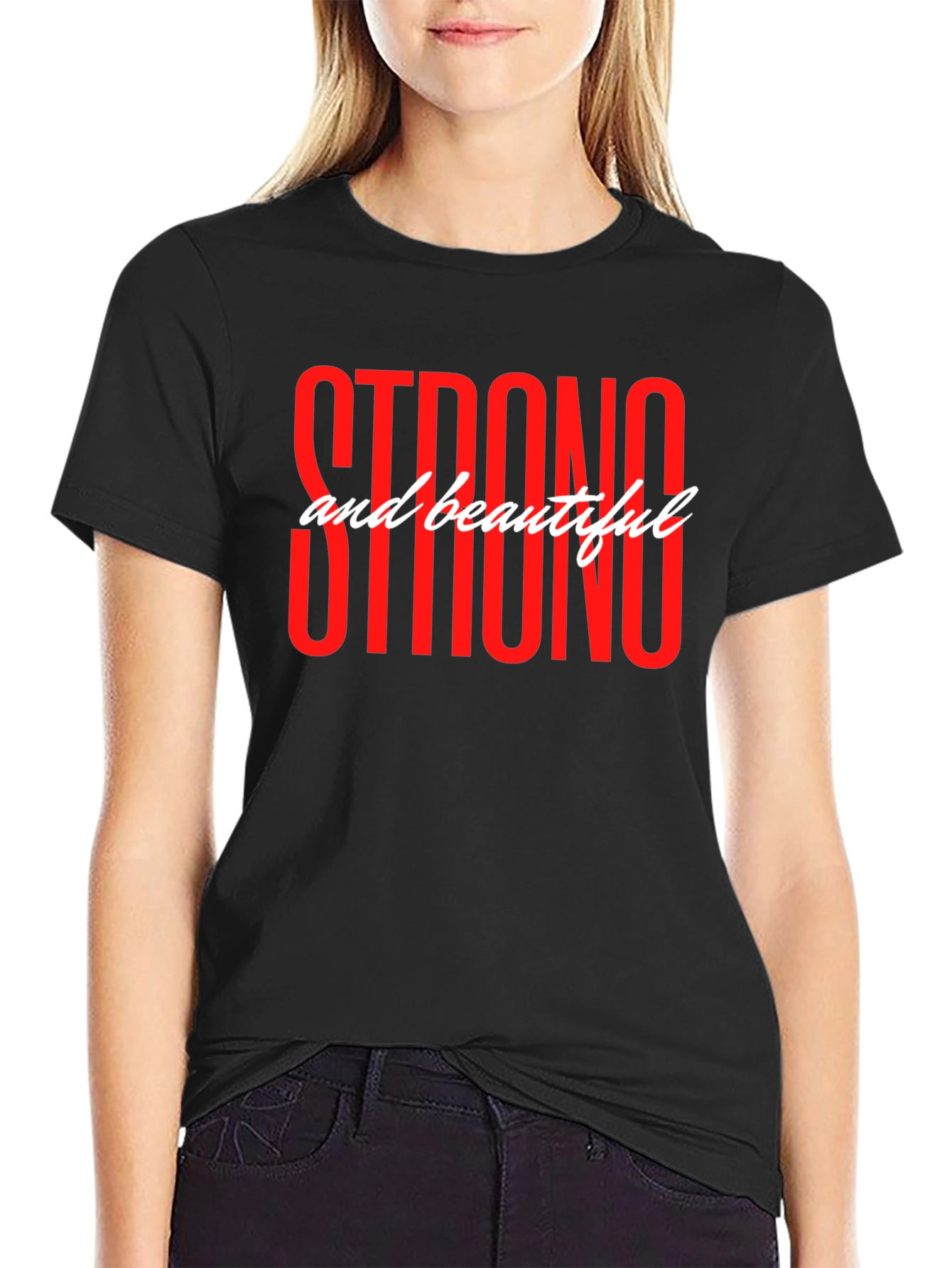 Strong and Beautiful Graphic T-Shirt - Black