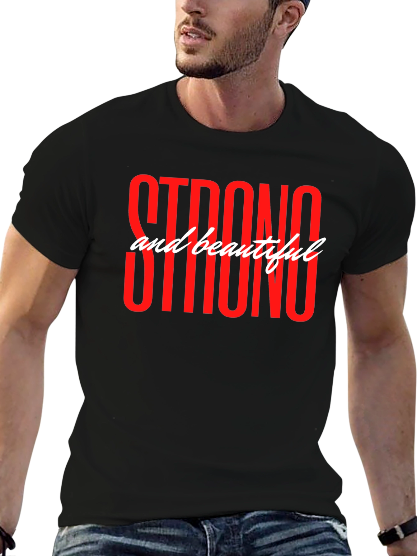 Strong and Beautiful Graphic T-Shirt - Black