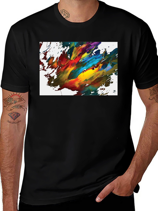 Abstract Art T-Shirt - Vibrant Color Splash Design