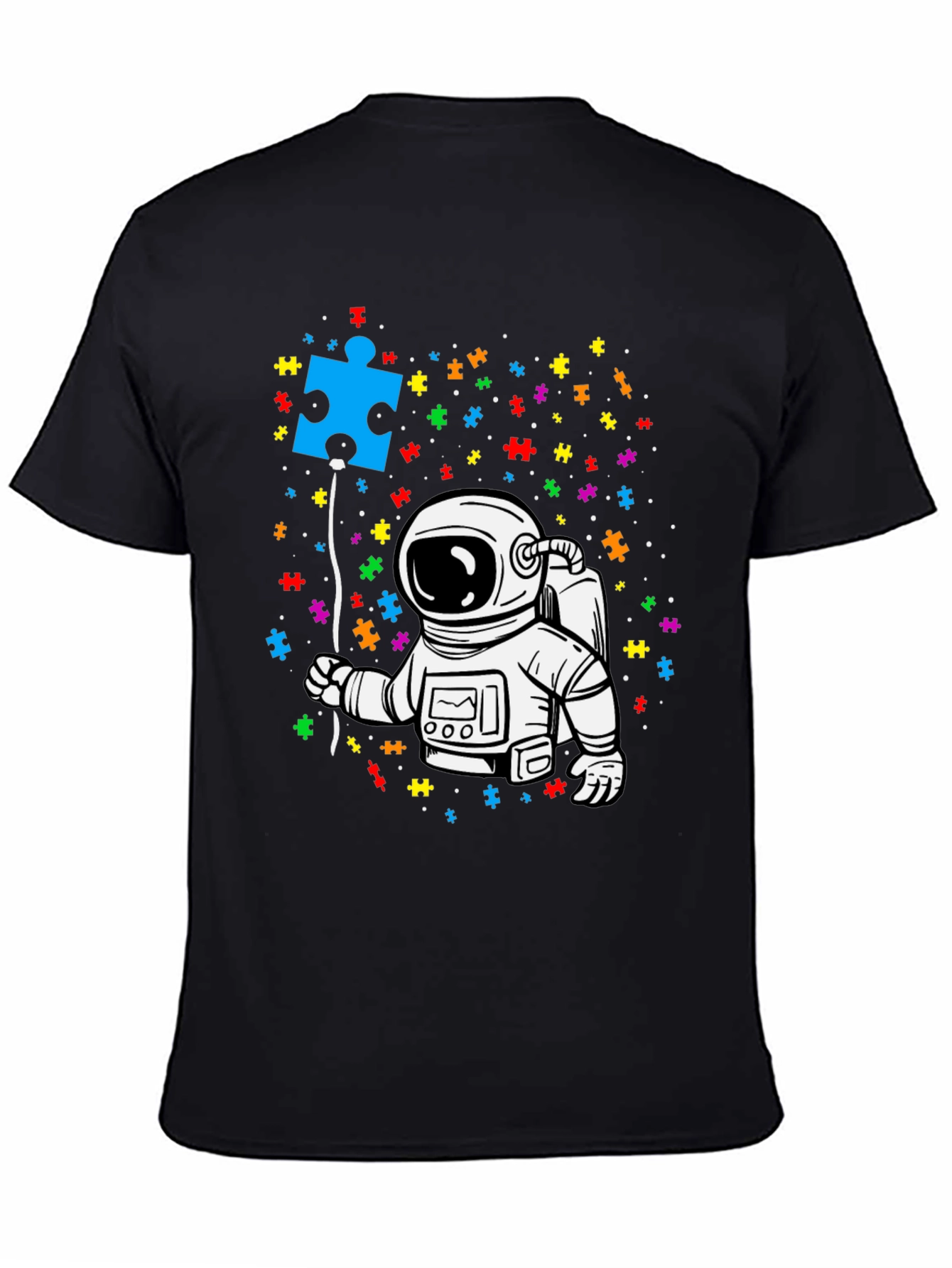 Autism Awareness Astronaut Puzzle Piece T-Shirt
