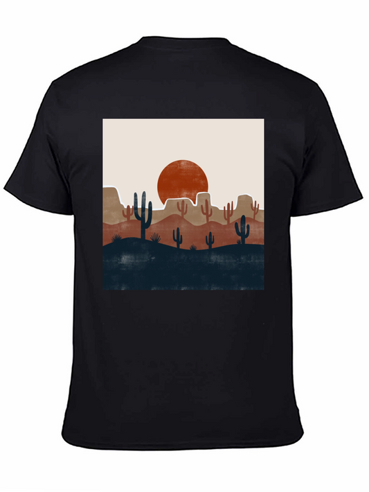 Desert Graphic Tee - Modern Cactus Landscape T-Shirt