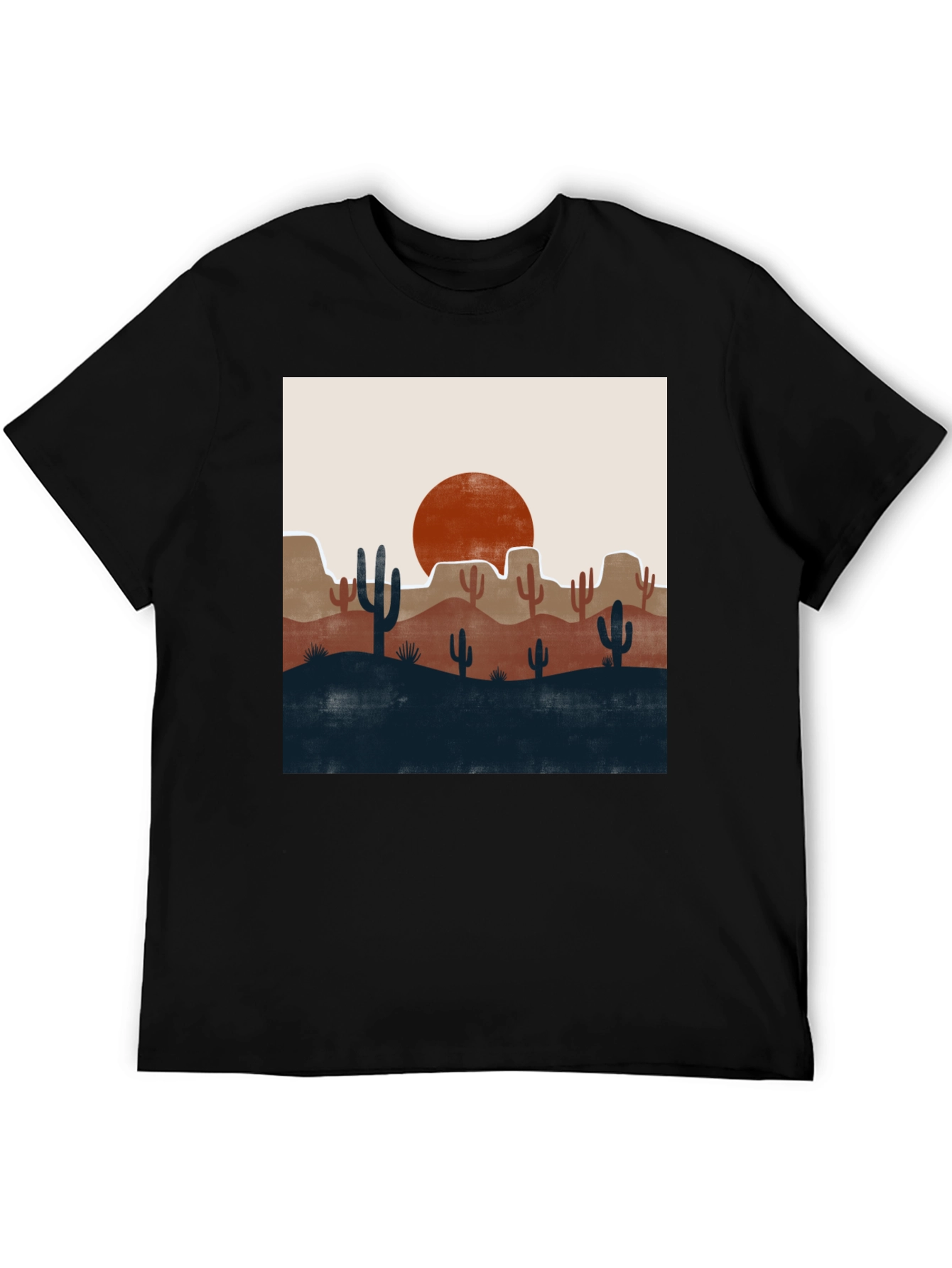 Desert Graphic Tee - Modern Cactus Landscape T-Shirt