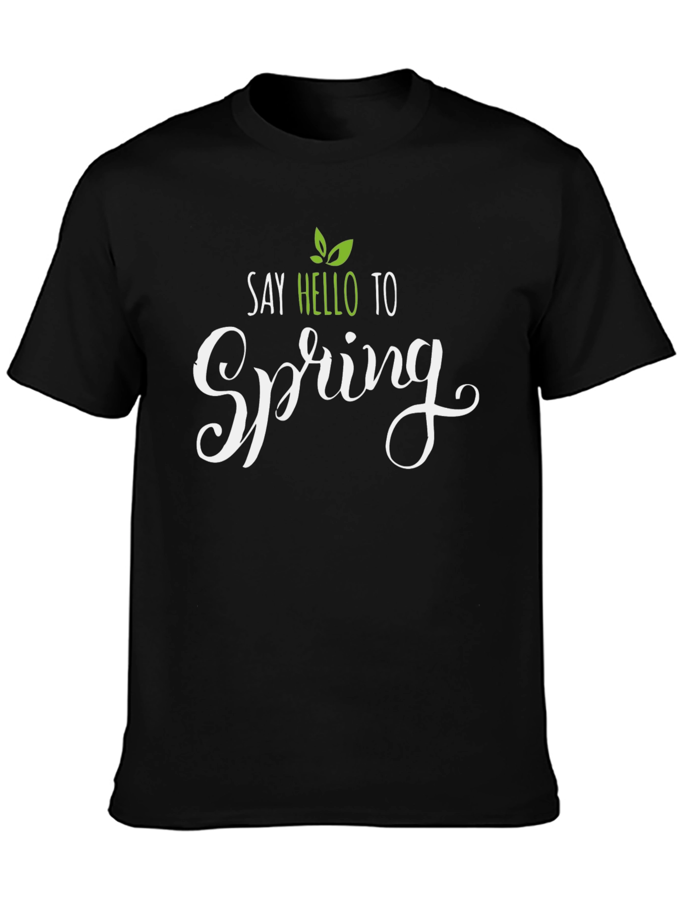Say Hello to Spring Black T-Shirt