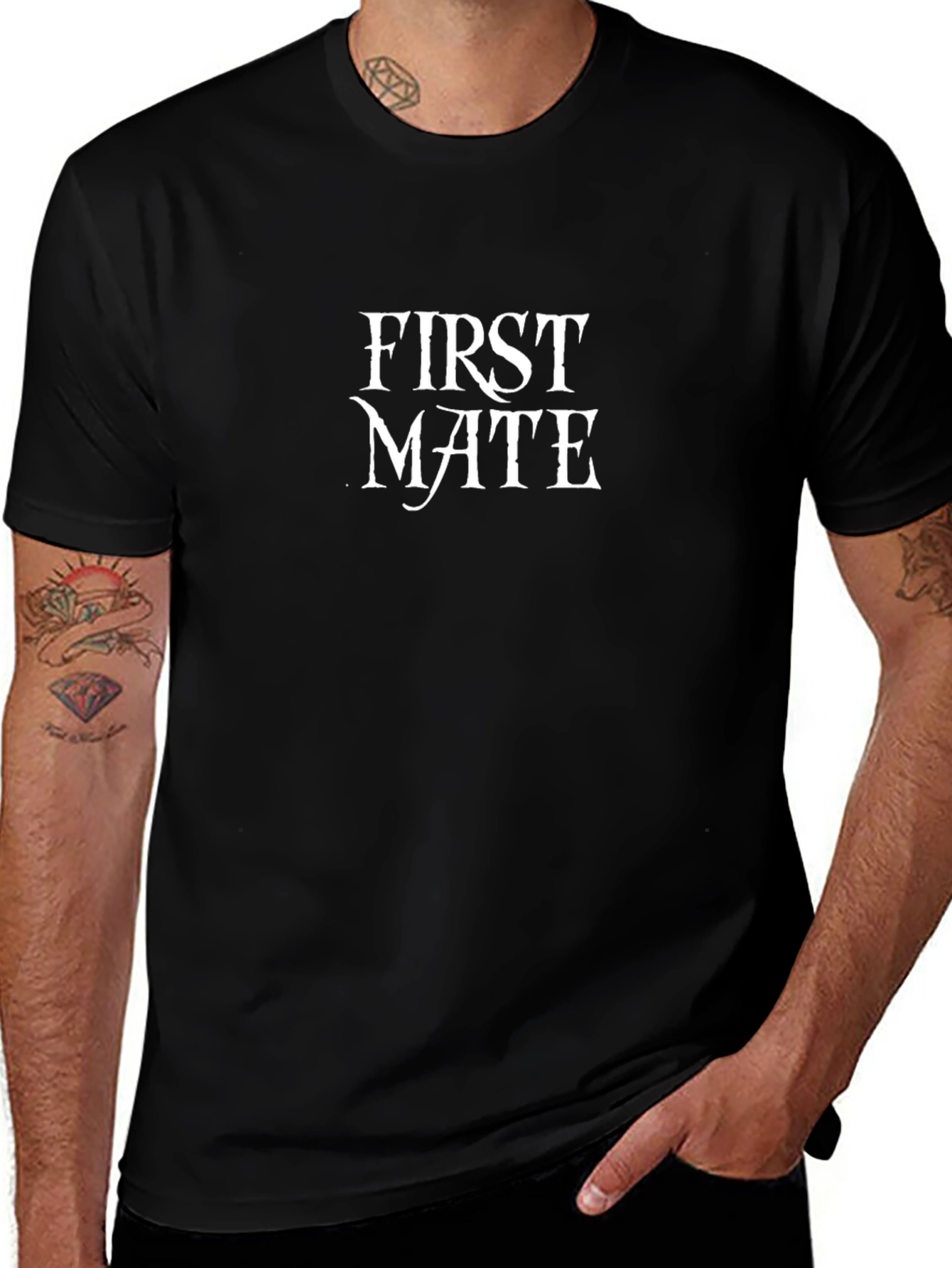 First Mate Crew Neck T-Shirt - Black