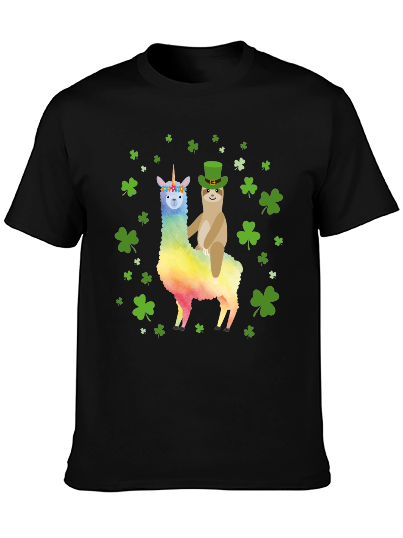 St. Patricks Day Llama Sloth Graphic Tee