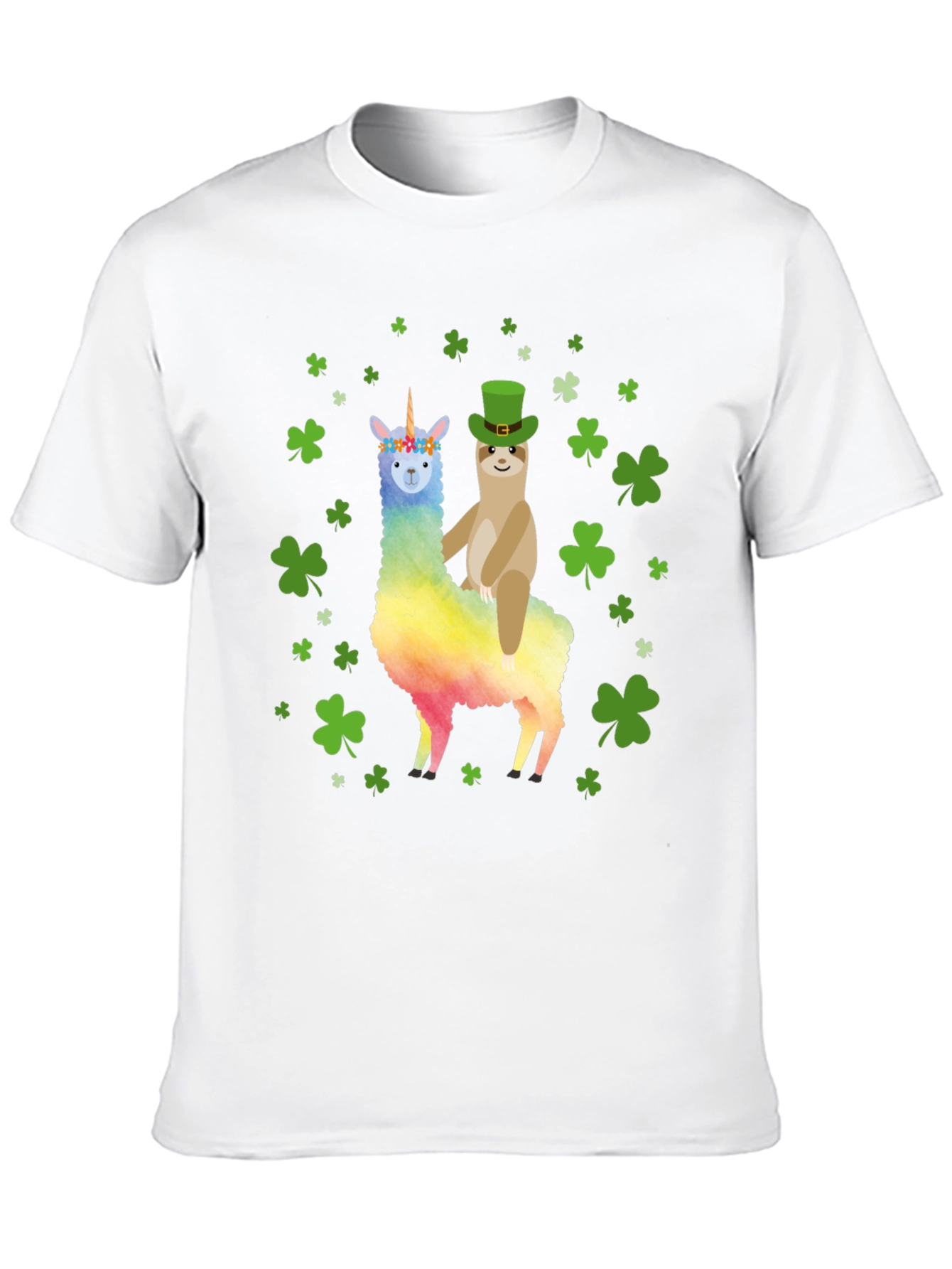 St. Patricks Day Llama Sloth Graphic Tee