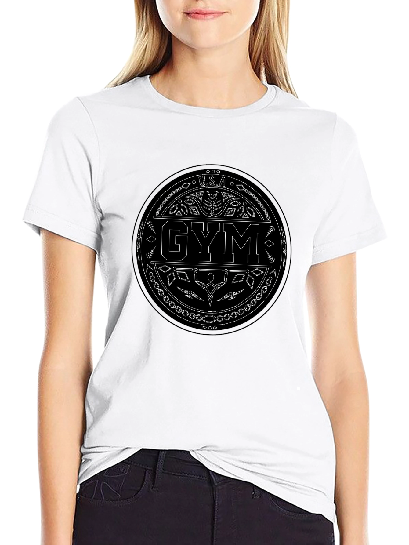 USA Gym Black T-Shirt - Stylish Workout Apparel