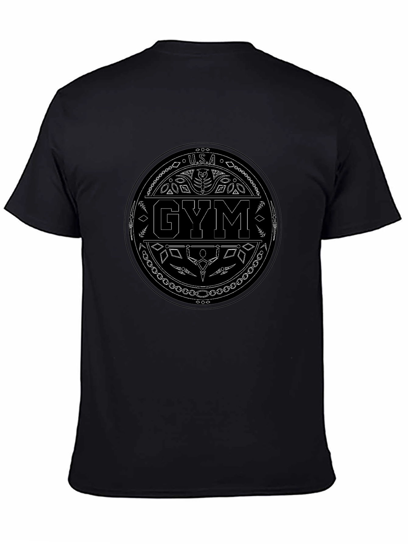 USA Gym Black T-Shirt - Stylish Workout Apparel
