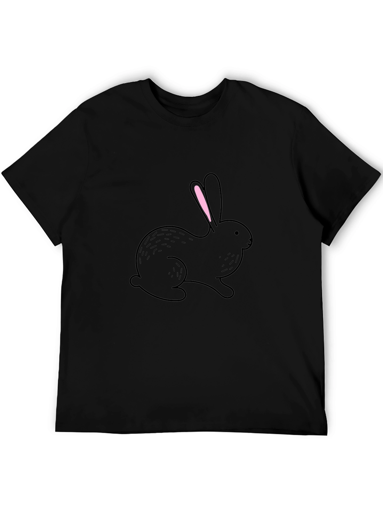 Black Bunny Graphic Tee - Soft Cotton Casual Wear