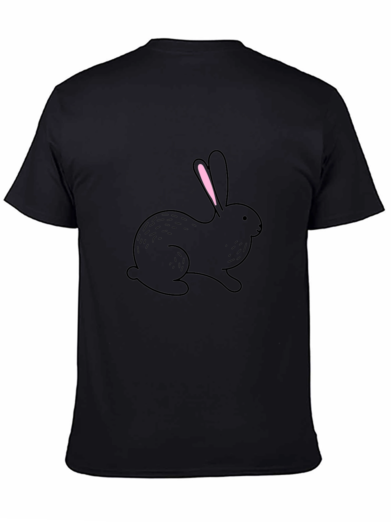 Black Bunny Graphic Tee - Soft Cotton Casual Wear