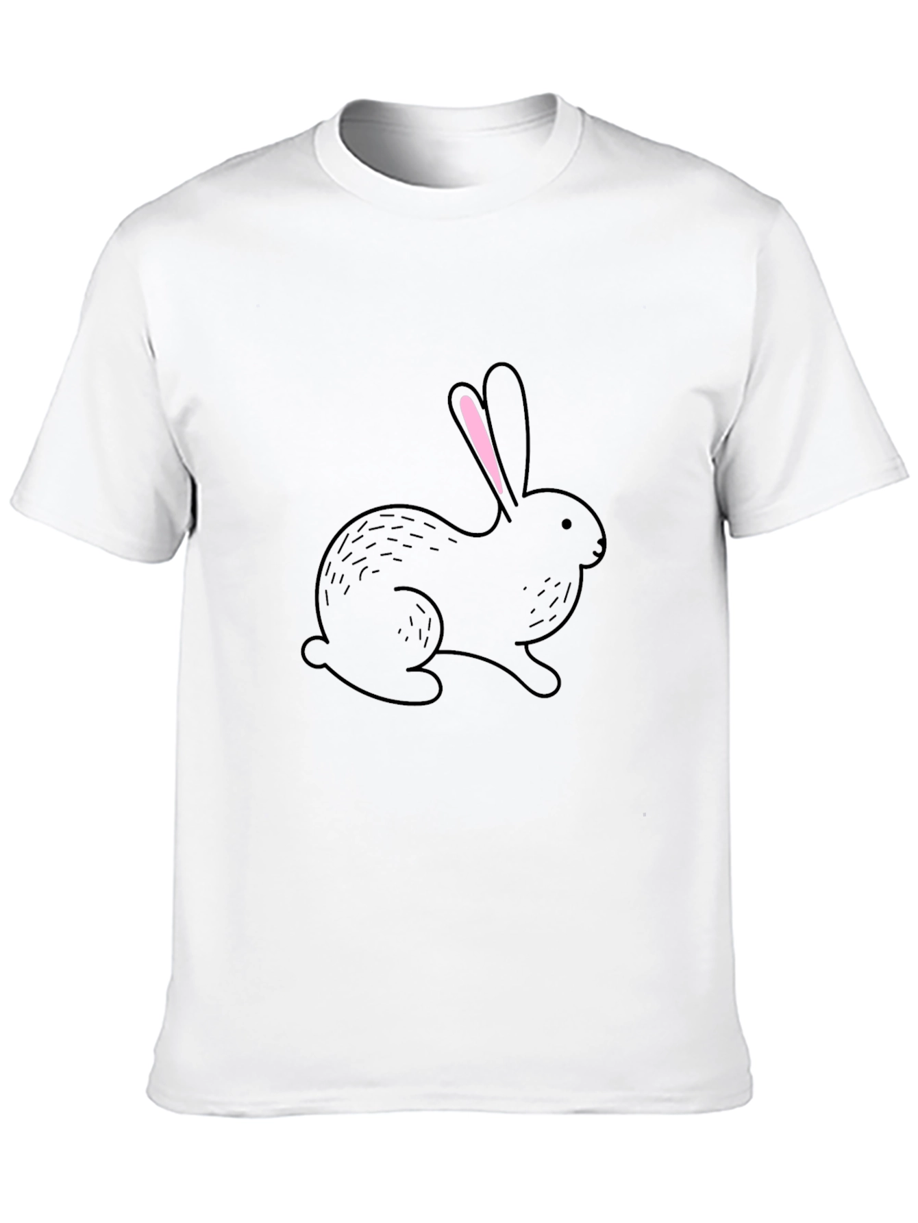 Black Bunny Graphic Tee - Soft Cotton Casual Wear