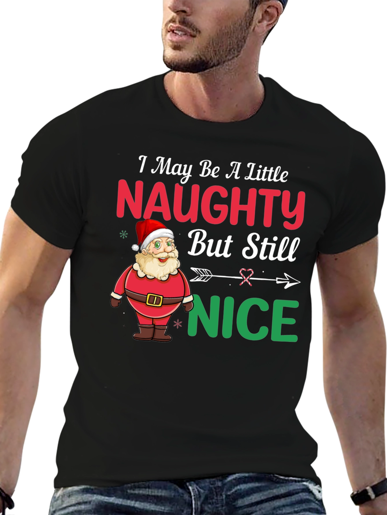 Naughty or Nice Santa Christmas T-Shirt