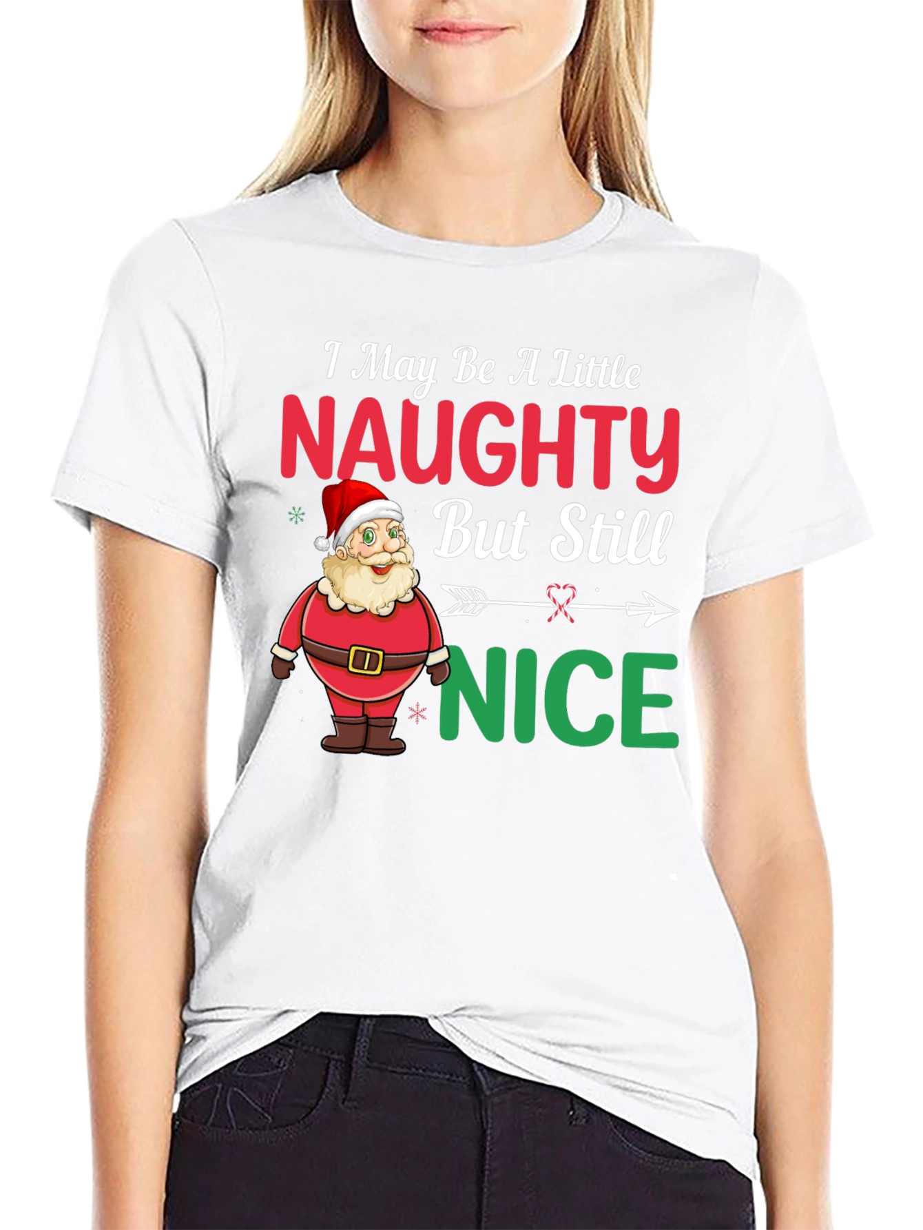 Naughty or Nice Santa Christmas T-Shirt