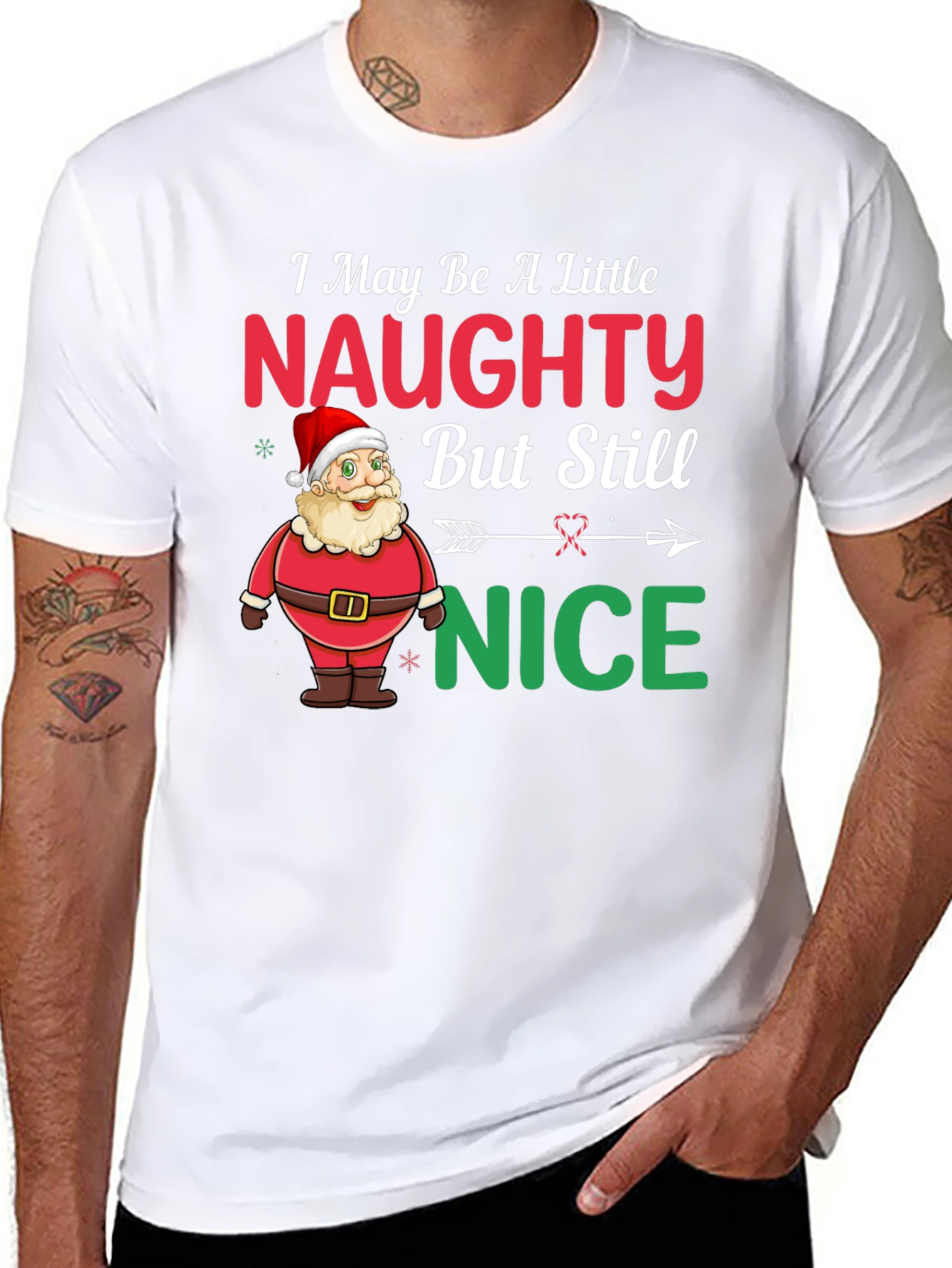 Naughty or Nice Santa Christmas T-Shirt