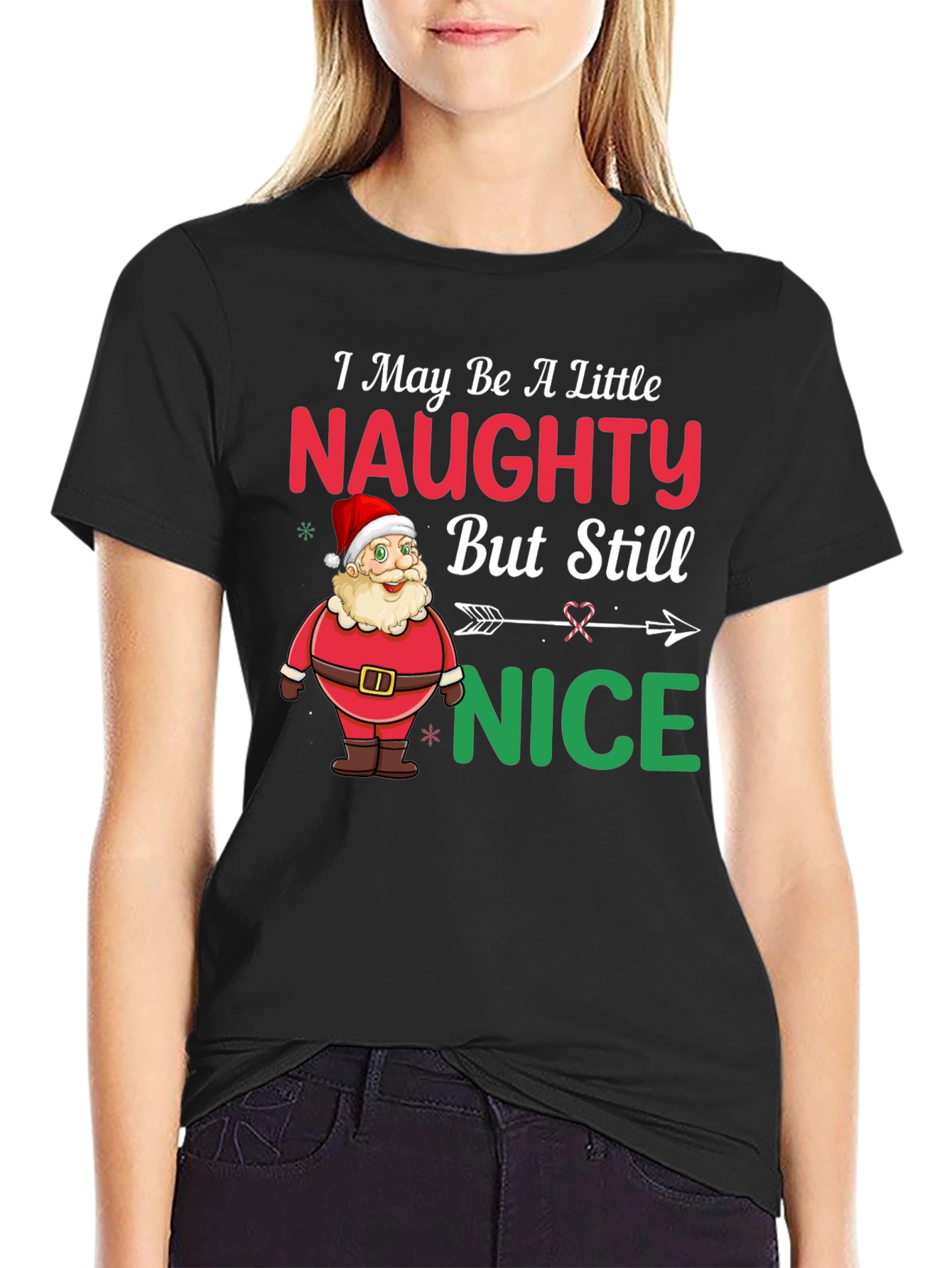Naughty or Nice Santa Christmas T-Shirt