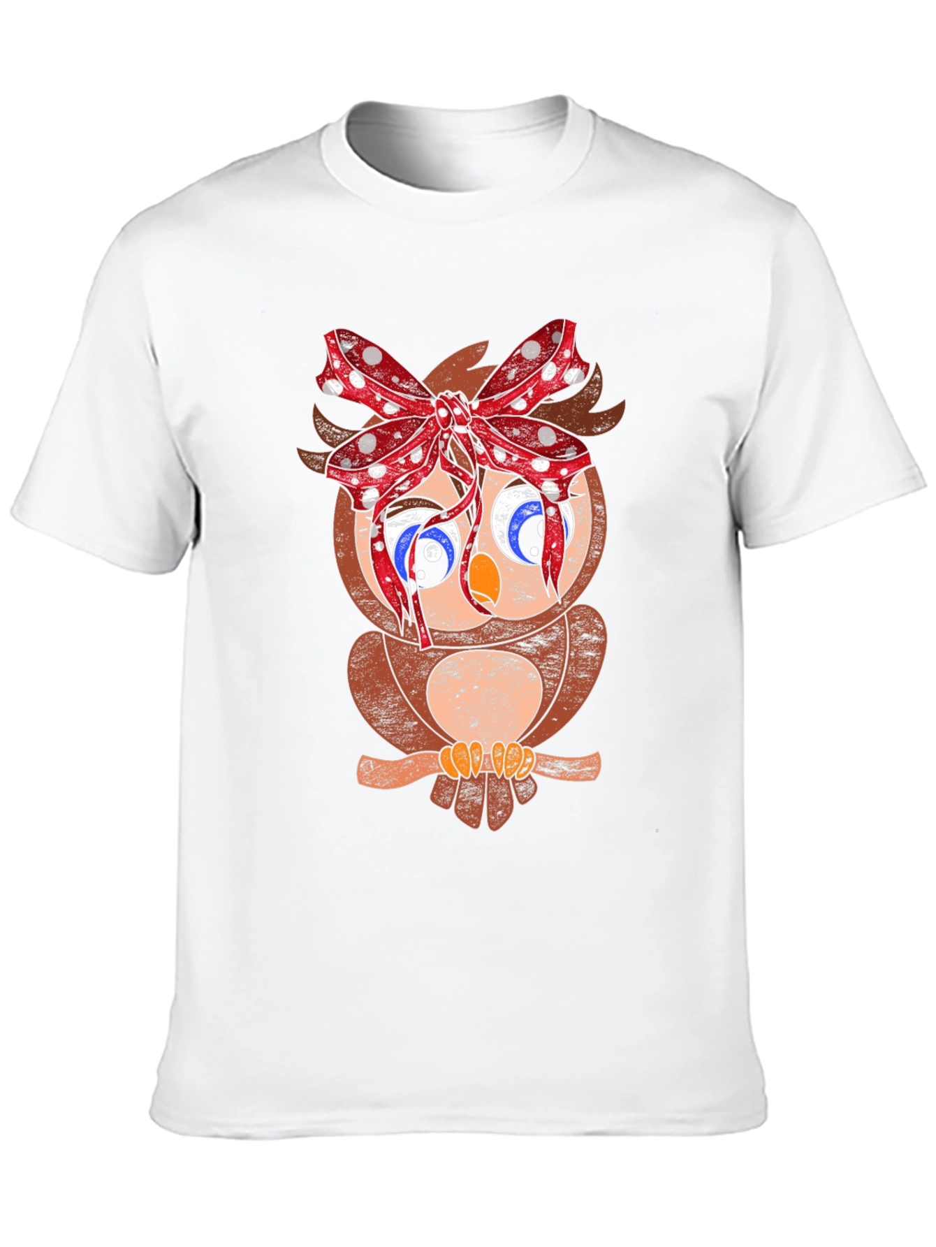 Owl With Bowknot Graphic Black Tee