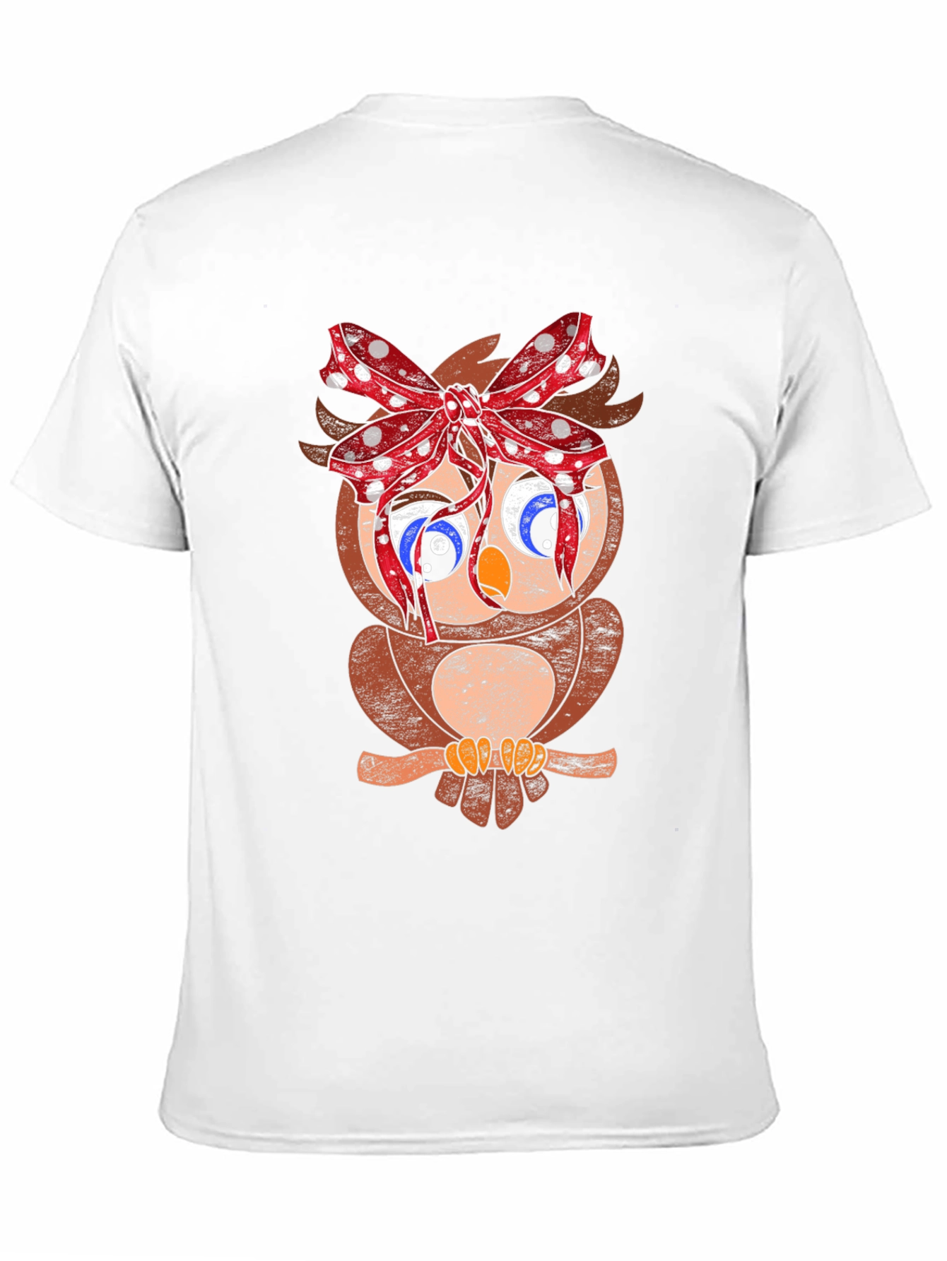 Owl With Bowknot Graphic Black Tee