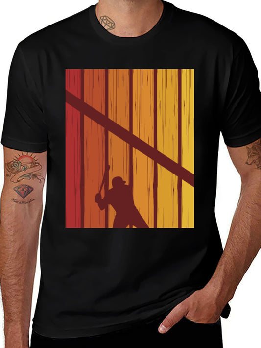 Retro Baseball Player Silhouette T-Shirt