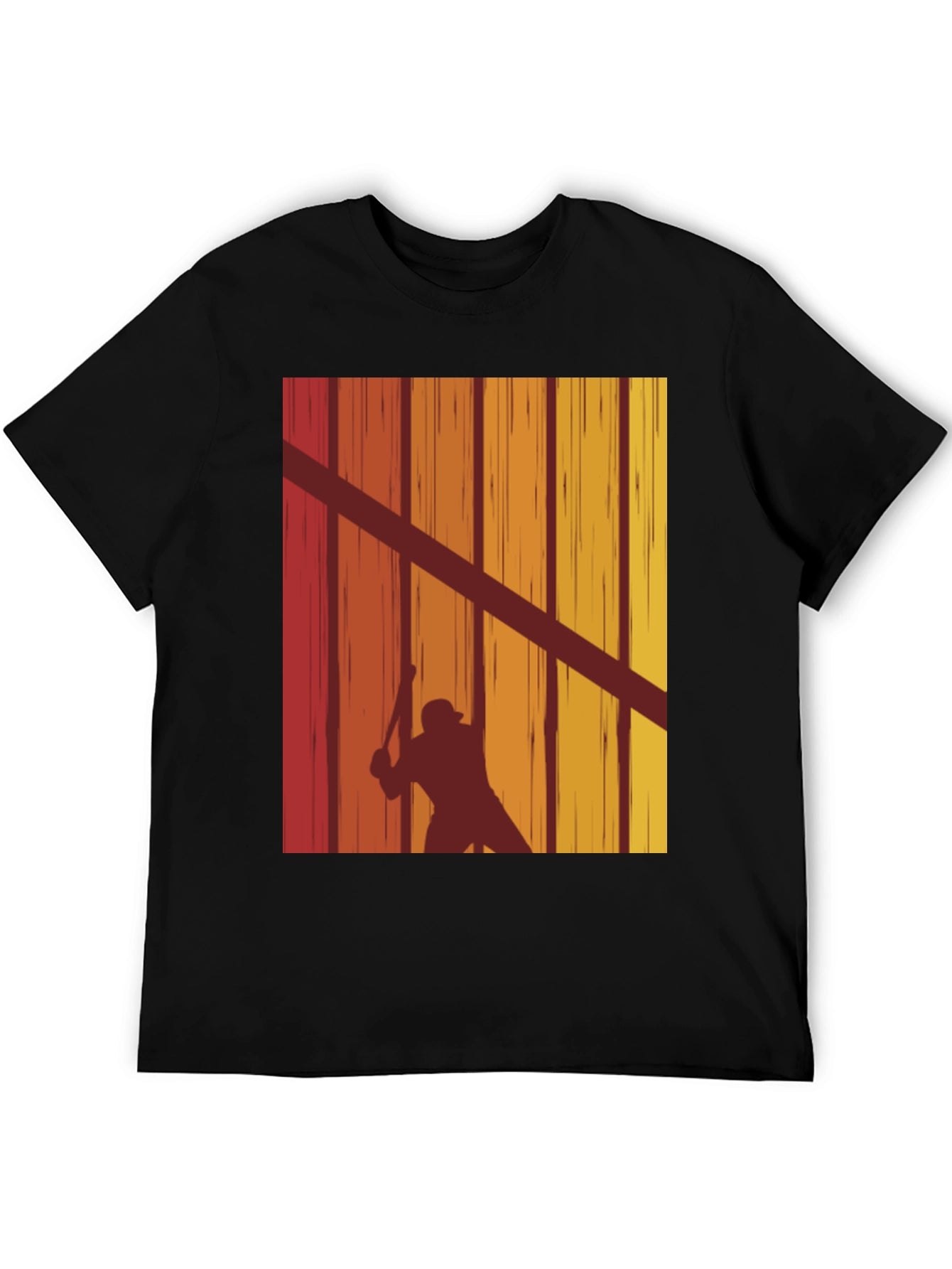 Retro Baseball Player Silhouette T-Shirt