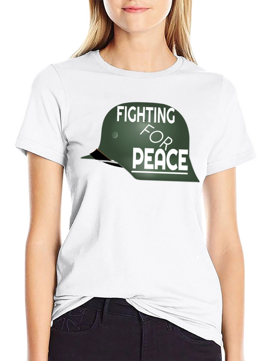 Fighting For Peace Helmet Graphic T-Shirt