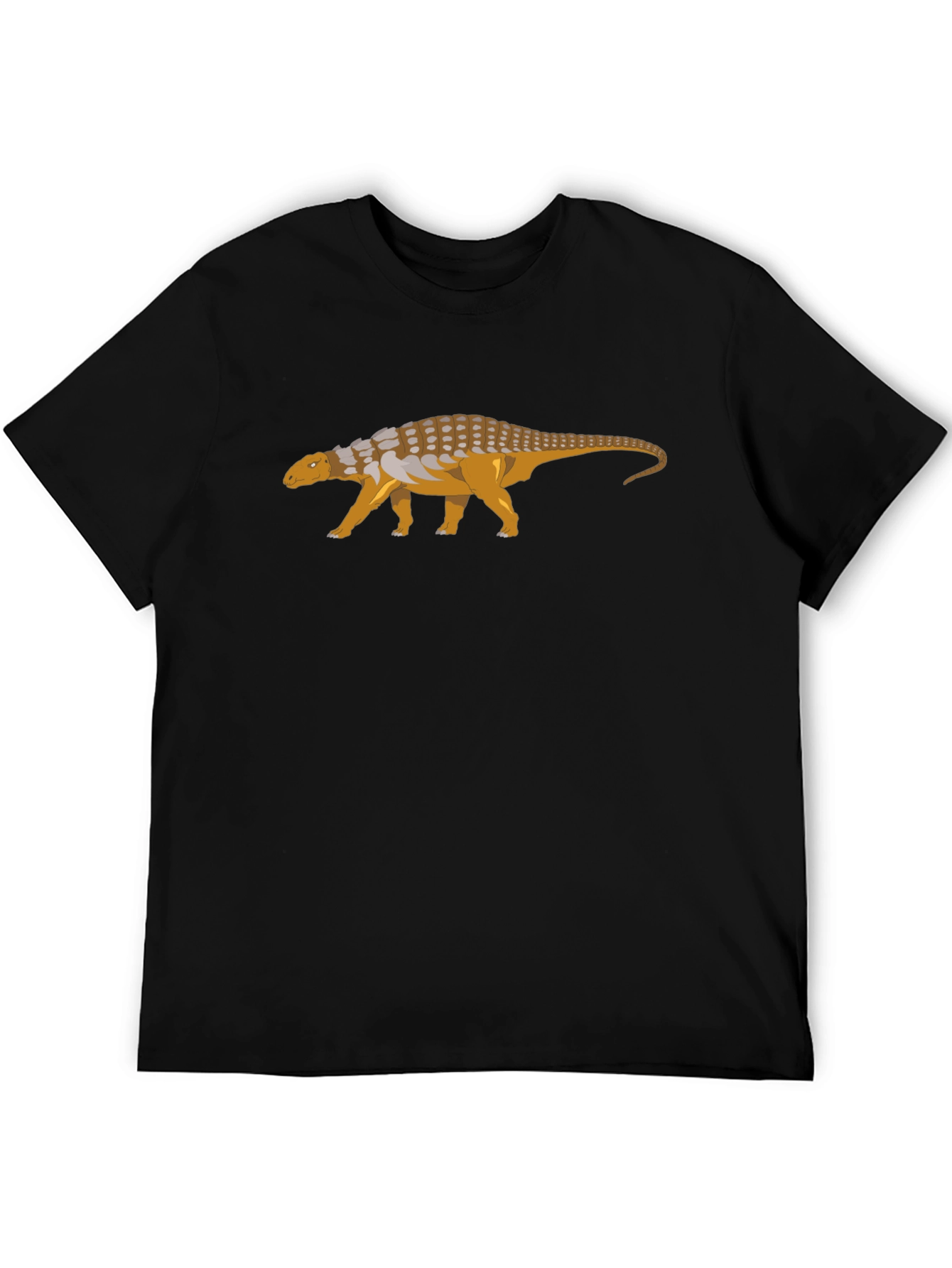 Ankylosaurus Dinosaur Graphic Tee - Black